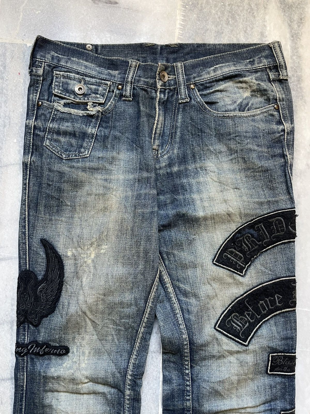 Le Grande Bleu (L.G.B.) Semantic Design LGB Style Flare Denim Pants Size US 31 - 4 Thumbnail