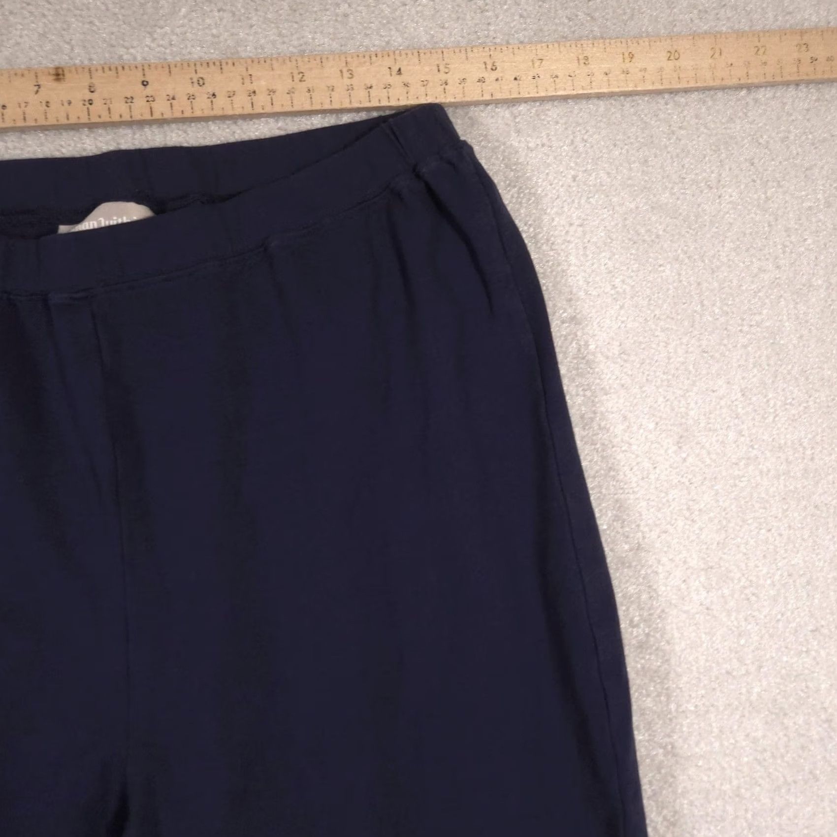 Vintage VINTAGE? No — Woman Within Leggings Womens 18/20 Blue High Rise Tall Knit Ankle Stretch Pants Size 40" / US 18 - 4 Thumbnail