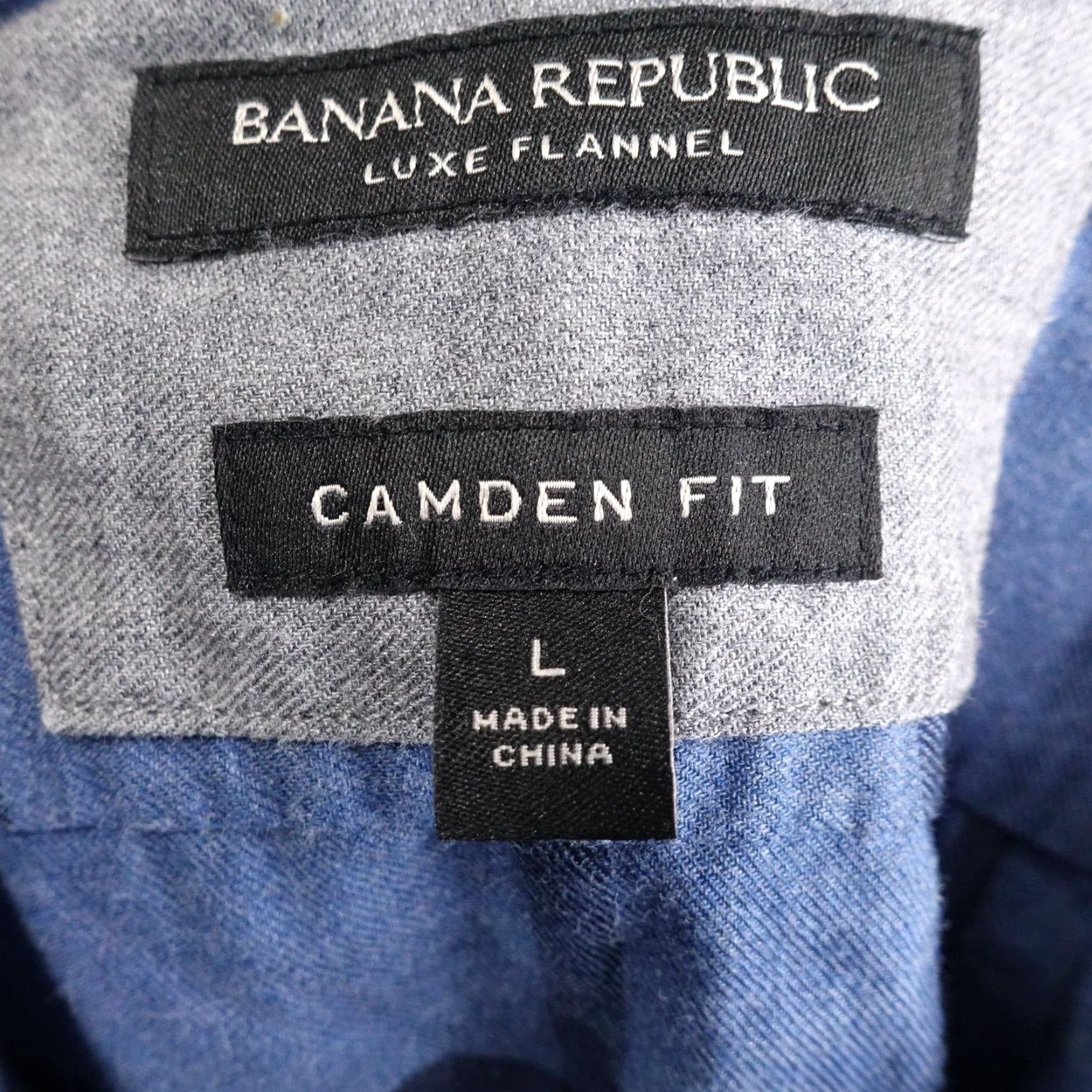 Banana Republic Banana Republic Camden Fit Luxe Flannel Shirt Mens L Blue Plaid Button-Up Size US L / EU 52-54 / 3 - 7 Thumbnail