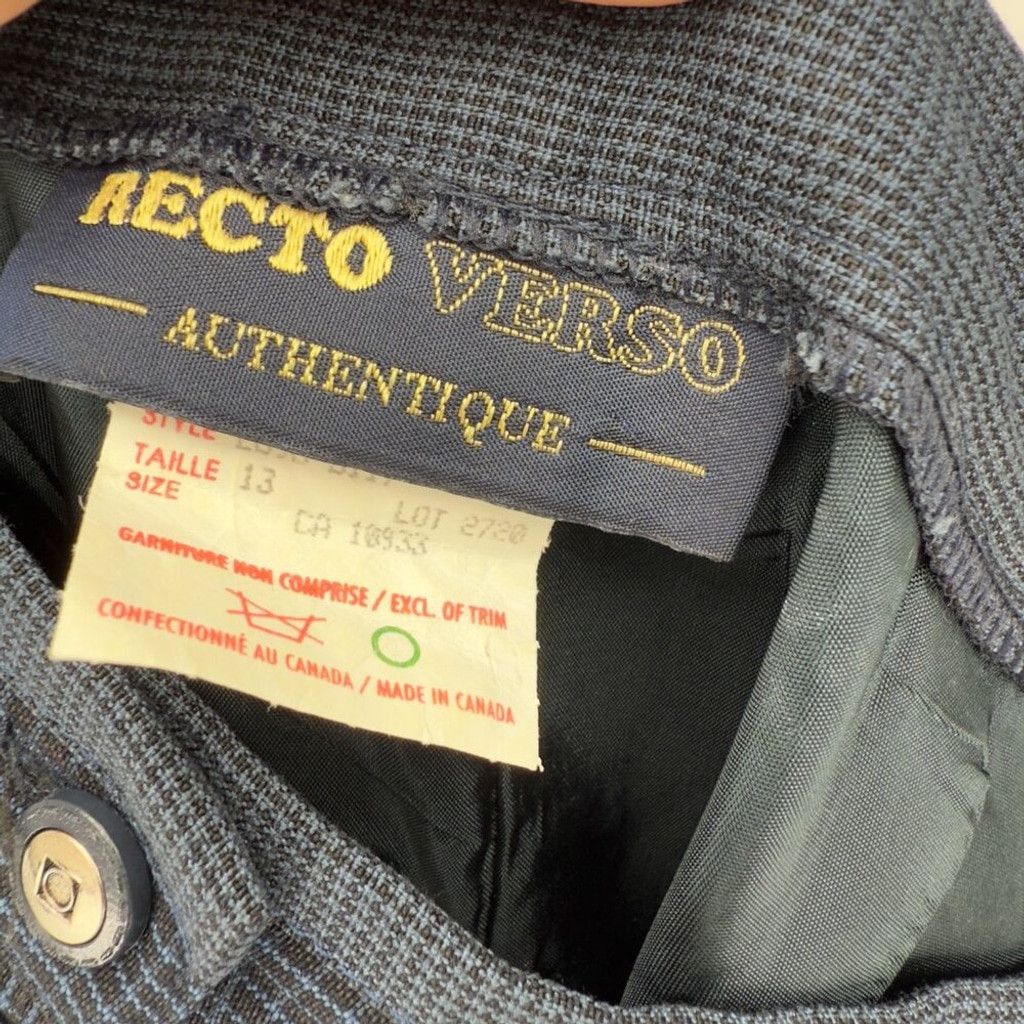 Other VTG Upcycled Academia Blue Button-Down Midi Skirt sz 13 / L Size 34" / US 12 / IT 48 - 5 Thumbnail
