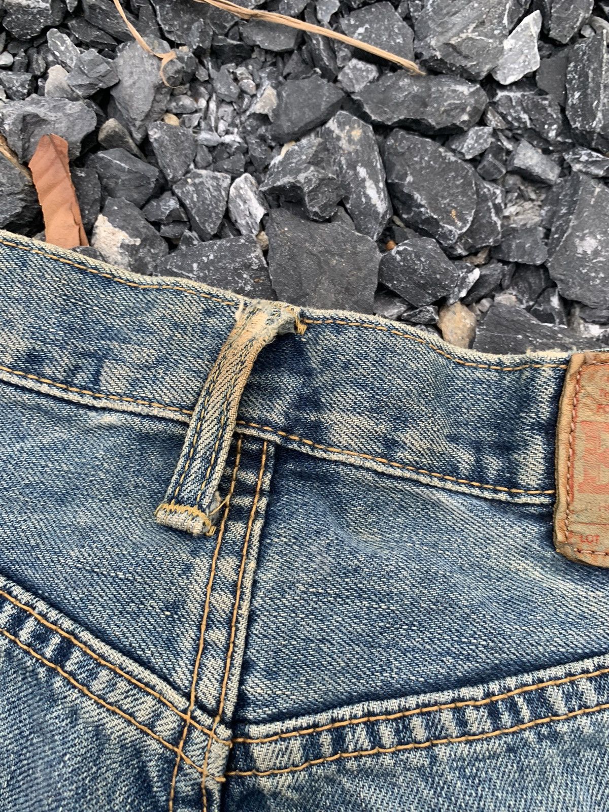 VINTAGE EDWIN 505X BAGGY SELVEDGE FADED DISTRESSED DENIM