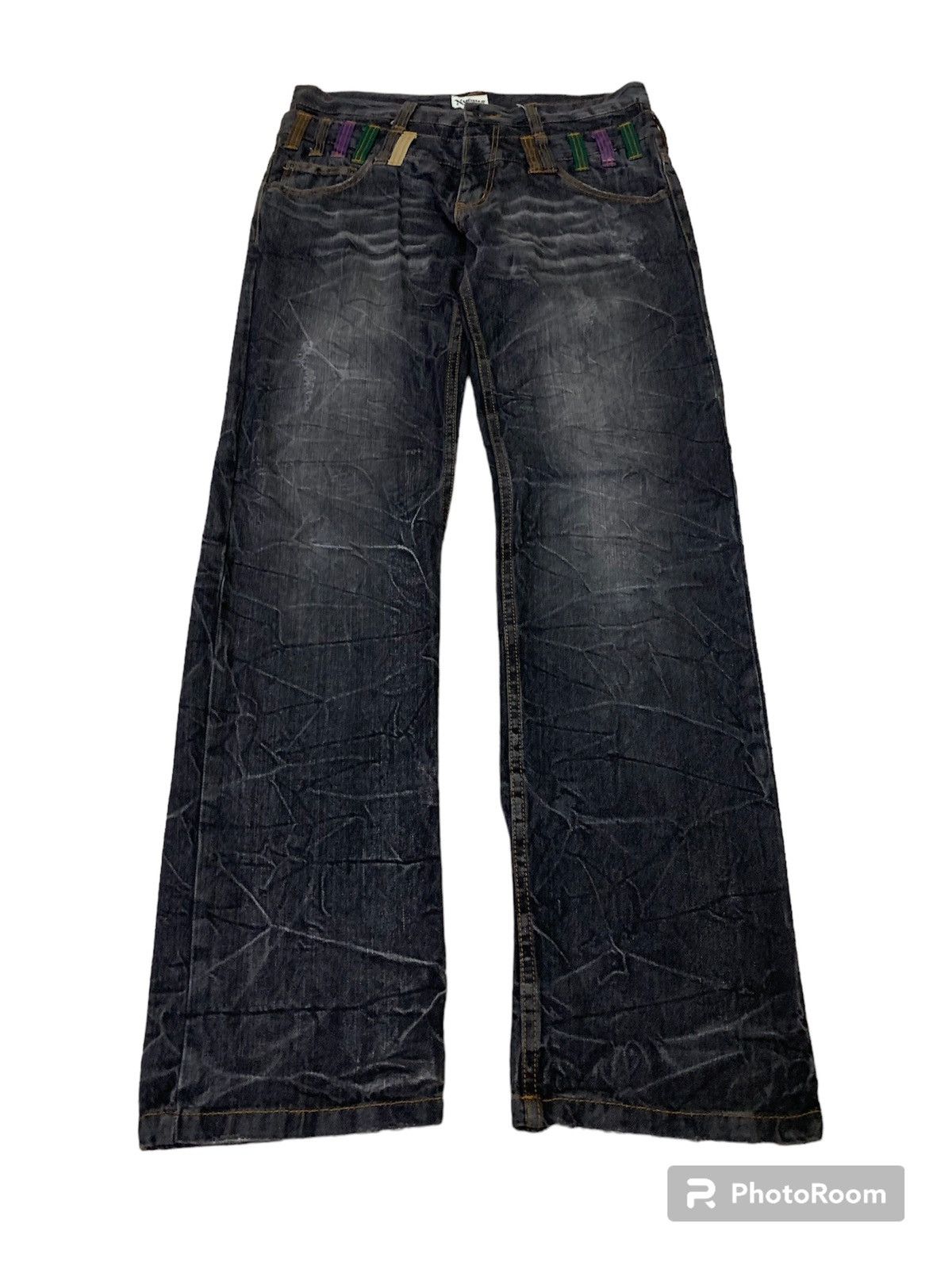 If Six Was Nine 🔥Vintage Nylaus Double Waist Black Denim Size US 34 / EU 50 - 1 Thumbnail