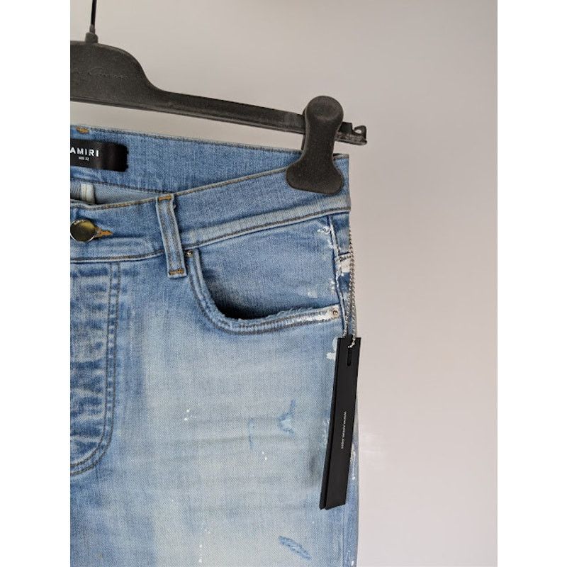 Amiri o1rshd1 MA Drip Skinny Denim Jeans in Light Indigo 32 Size US 32 / EU 48 - 5 Thumbnail
