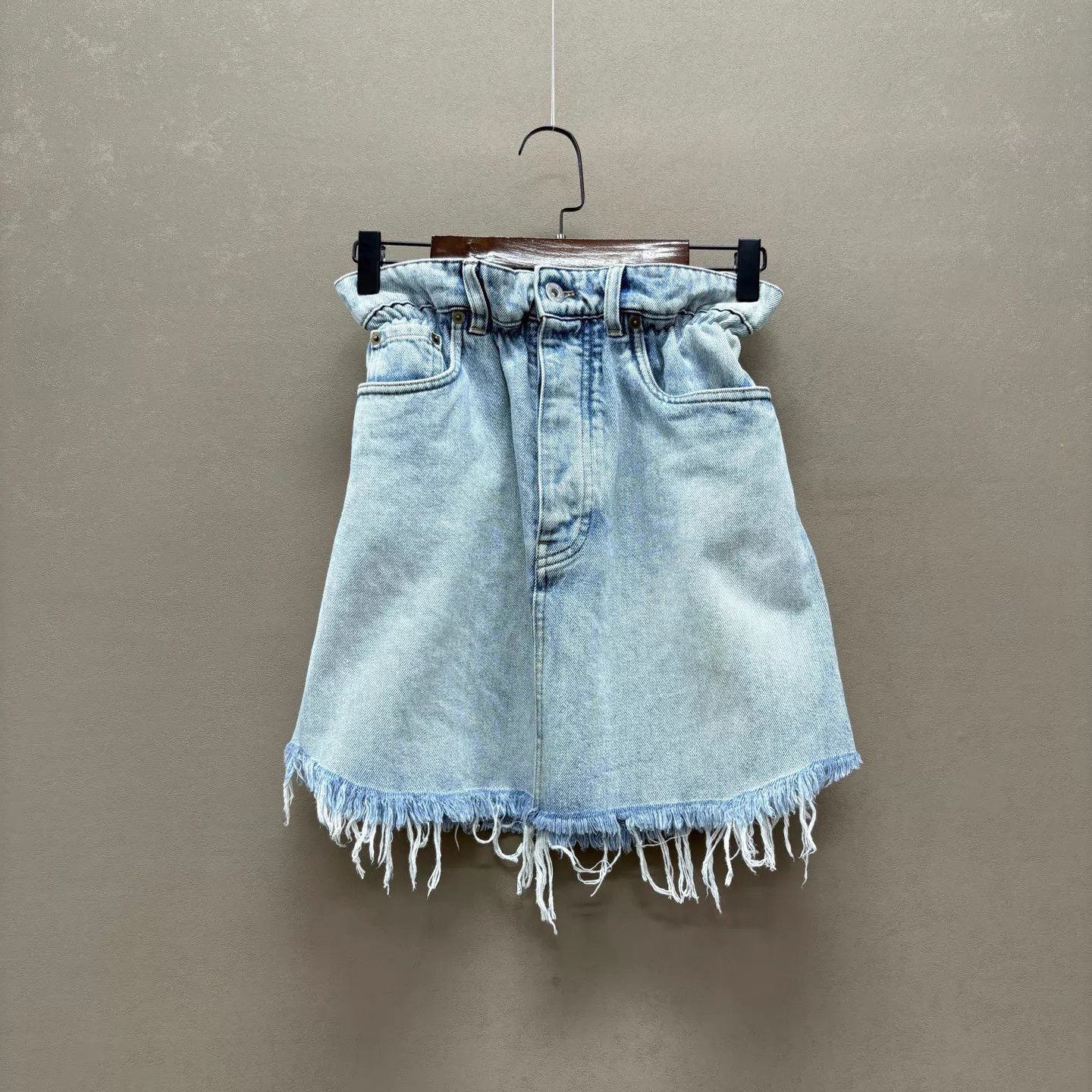 Miu Miu MIU MIU Logo Tassel Waist Denim Skirt 26 Size 26" / US 2 / IT 38 - 1 Thumbnail