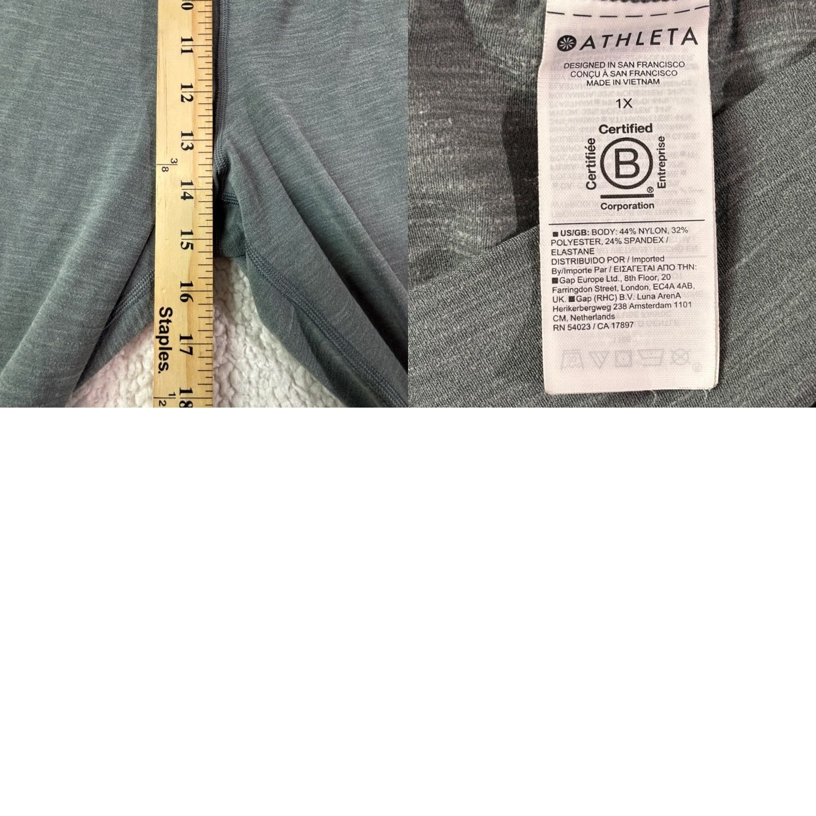 Athleta Athleta Jogger Pants 1X Plus Heather Gray Olive Tapered Soft Stretch Yoga Elation Gray Size 40" / US 18 - 8 Thumbnail