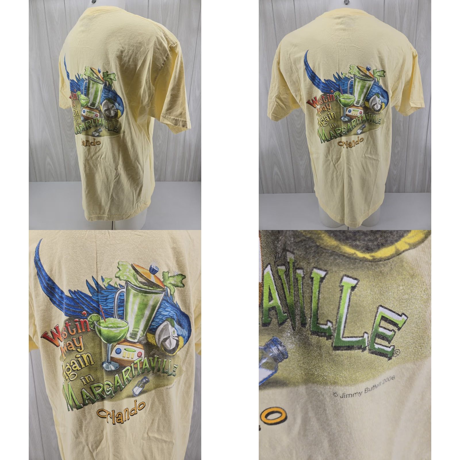 Vintage VINTAGE Margaritaville Shirt Mens XL Yellow Jimmy Buffett Orlando 2006 Size US XL / EU 56 / 4 - 8 Thumbnail