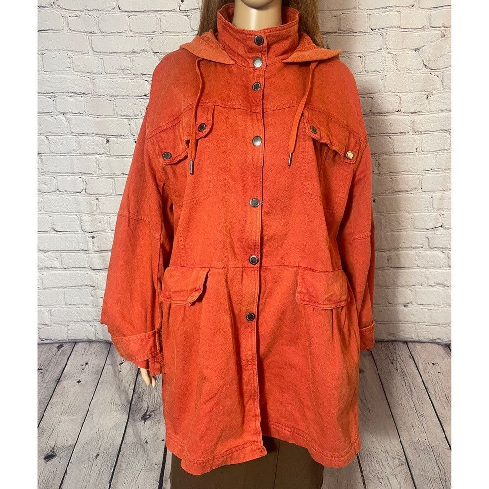 Free People New Free People Nocturne Orange Cotton Parka Jacket Size XS Size XS / US 0-2 / IT 36-38 - 9 Thumbnail