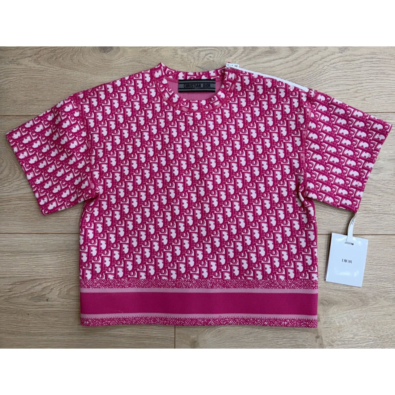 Dior Dior Jacquard Oblique Logo Pink White Short Sleeve Shirt 34 Size XS / US 0-2 / IT 36-38 - 2 Thumbnail