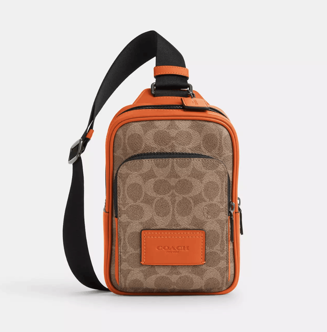 Coach Racer Sling Pack In Colorblock Signature Canvas CAJ38 Size ONE SIZE - 4 Thumbnail