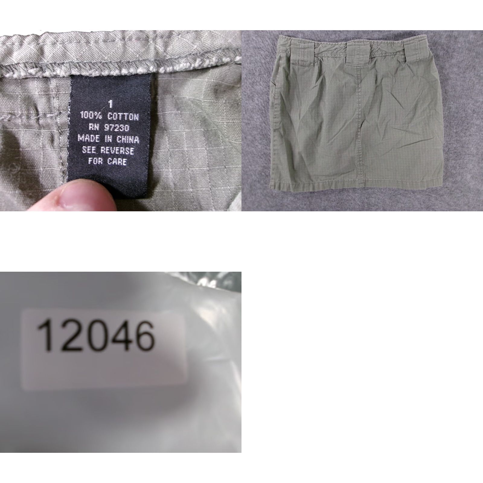Vintage Vounique Jeans Skirt Women 1 Green Causal Army Grunge Rip Stop Utility Pocket Size 25" / US 0 / IT 36 - 8 Thumbnail