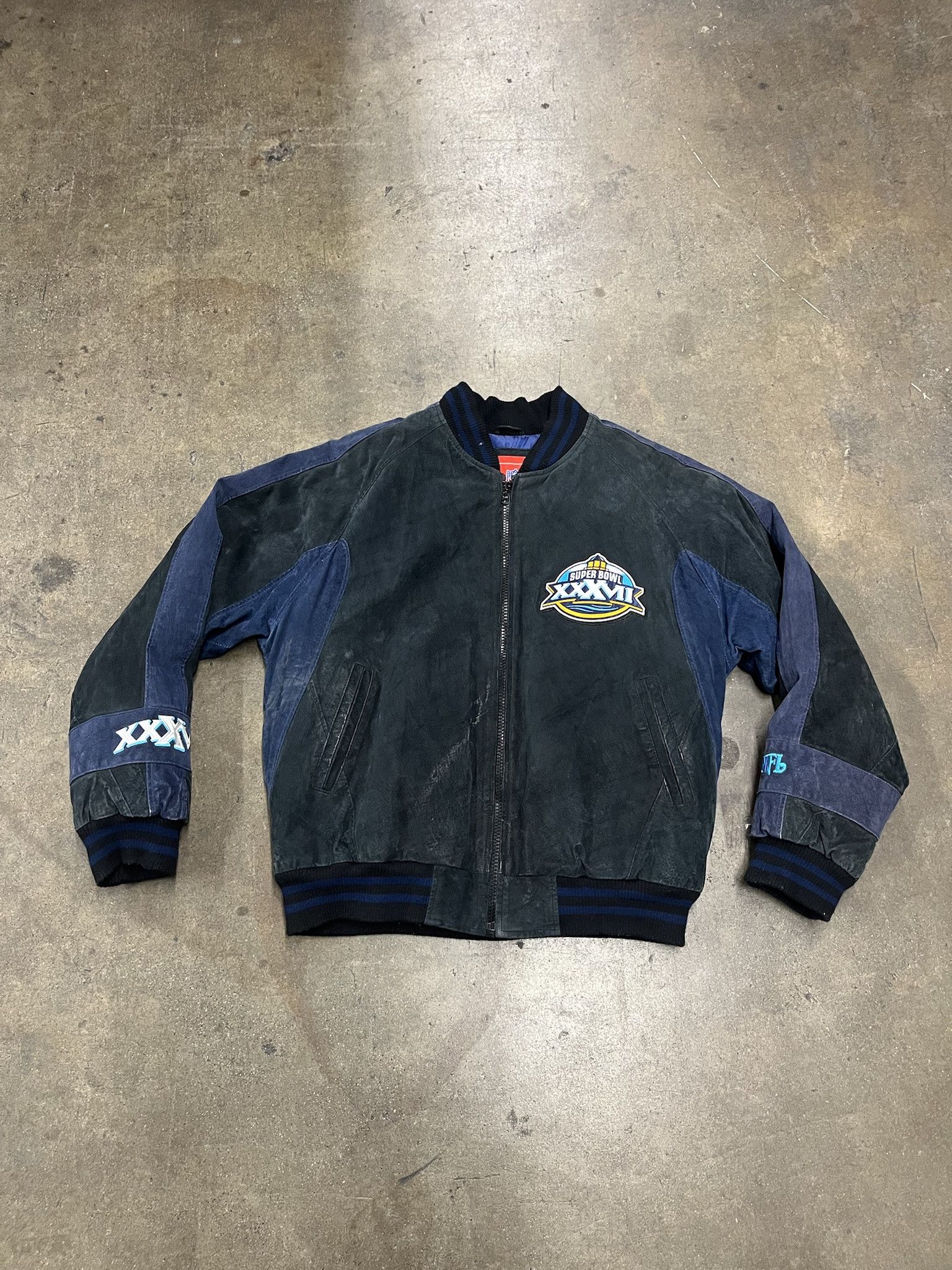NFL × Vintage Vitnage 2003 Superbowl 37 Leather Jacket San Diego Calirofnia Suede Coat Size L Size US L / EU 52-54 / 3 - 1 Thumbnail