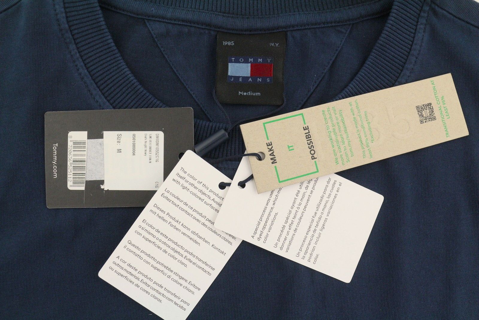 Tommy Hilfiger M Dark Blue Crew Neck Logo Short Sleeve 87713 Size US M / EU 48-50 / 2 - 5 Thumbnail
