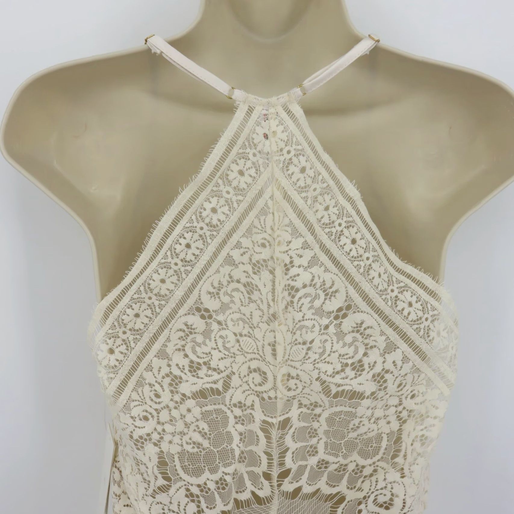Vintage Flora Nikrooz Women XS Cream Floral Lace Romper One Piece NEW Size 26" / US 2 / IT 38 - 6 Thumbnail
