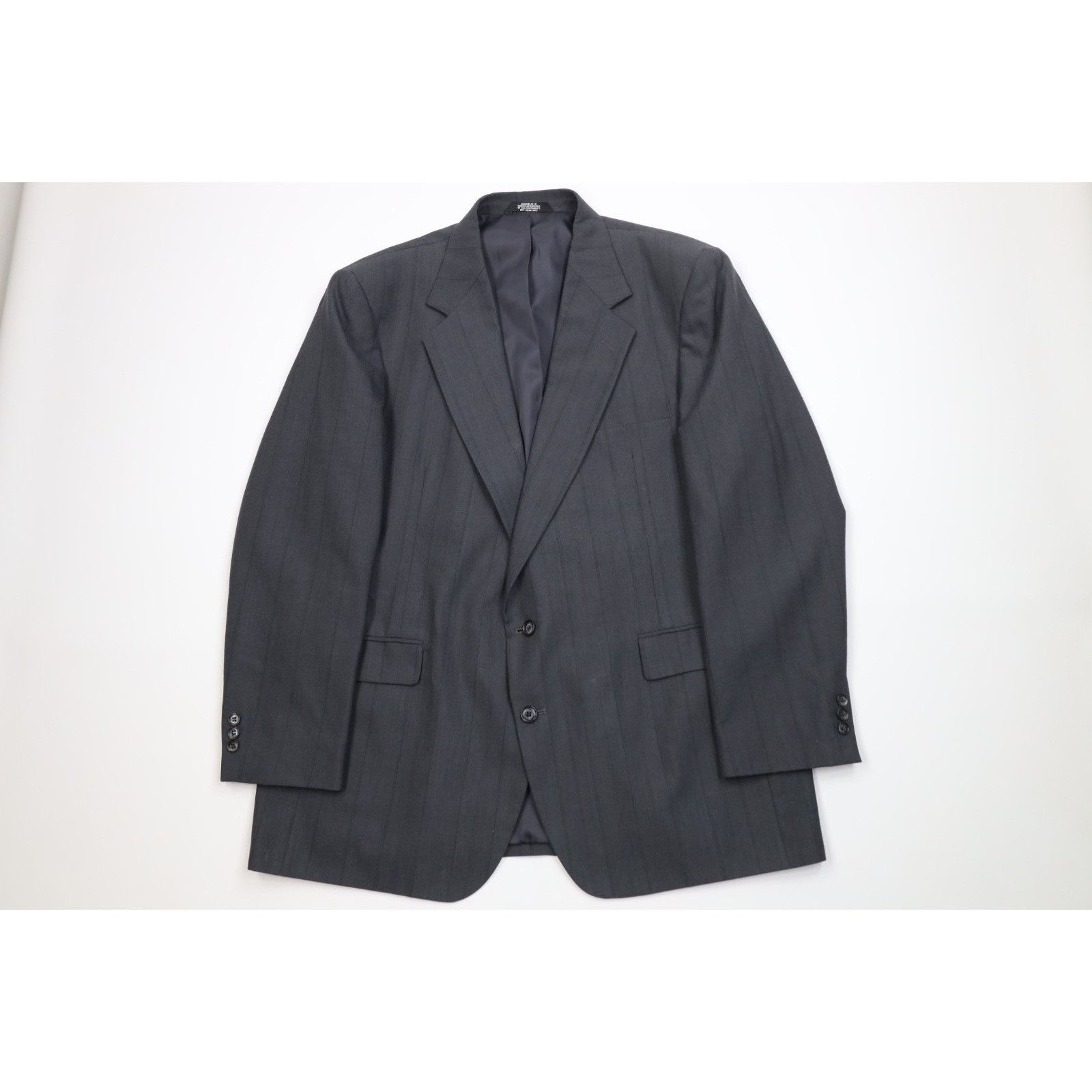 Vintage Vintage 90s Streetwear 2 Piece Wool Striped Suit Wedding Size 48R - 2 Thumbnail