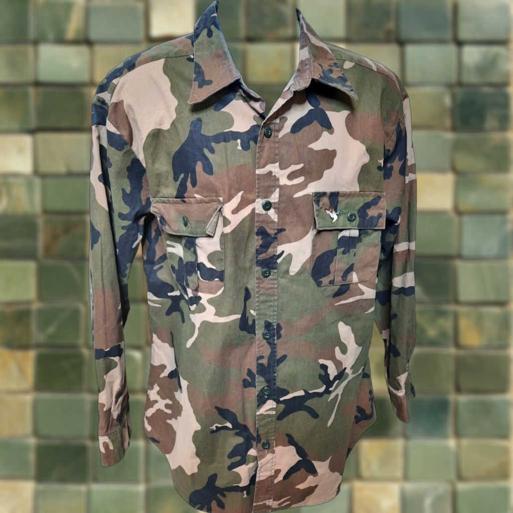 Vintage VINTAGE Winchester Button-Up Shirt Men L Camouflage Camo Duck Hunting Twill Cotton Embroidered 90s Nature Army Outdoors Casual Workwear Mens Size US L / EU 52-54 / 3 - 1 Thumbnail