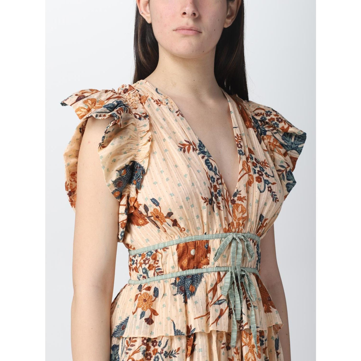 Ulla Johnson Ulla Johnson Marni Ruffled Mini Dress Peach Floral Size 14 Size XL / US 12-14 / IT 48-50 - 14 Thumbnail
