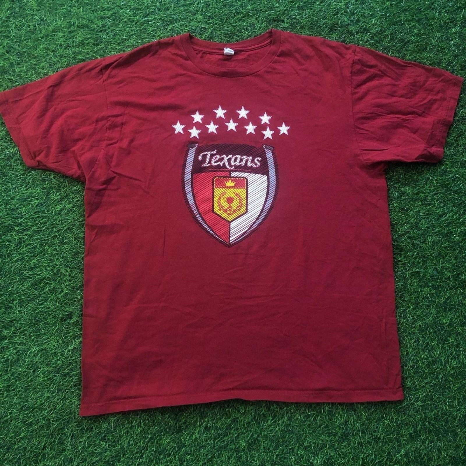 Anvil Men's Texans Soccer Crest Graphic Tee Size US XL / EU 56 / 4 - 1 Thumbnail