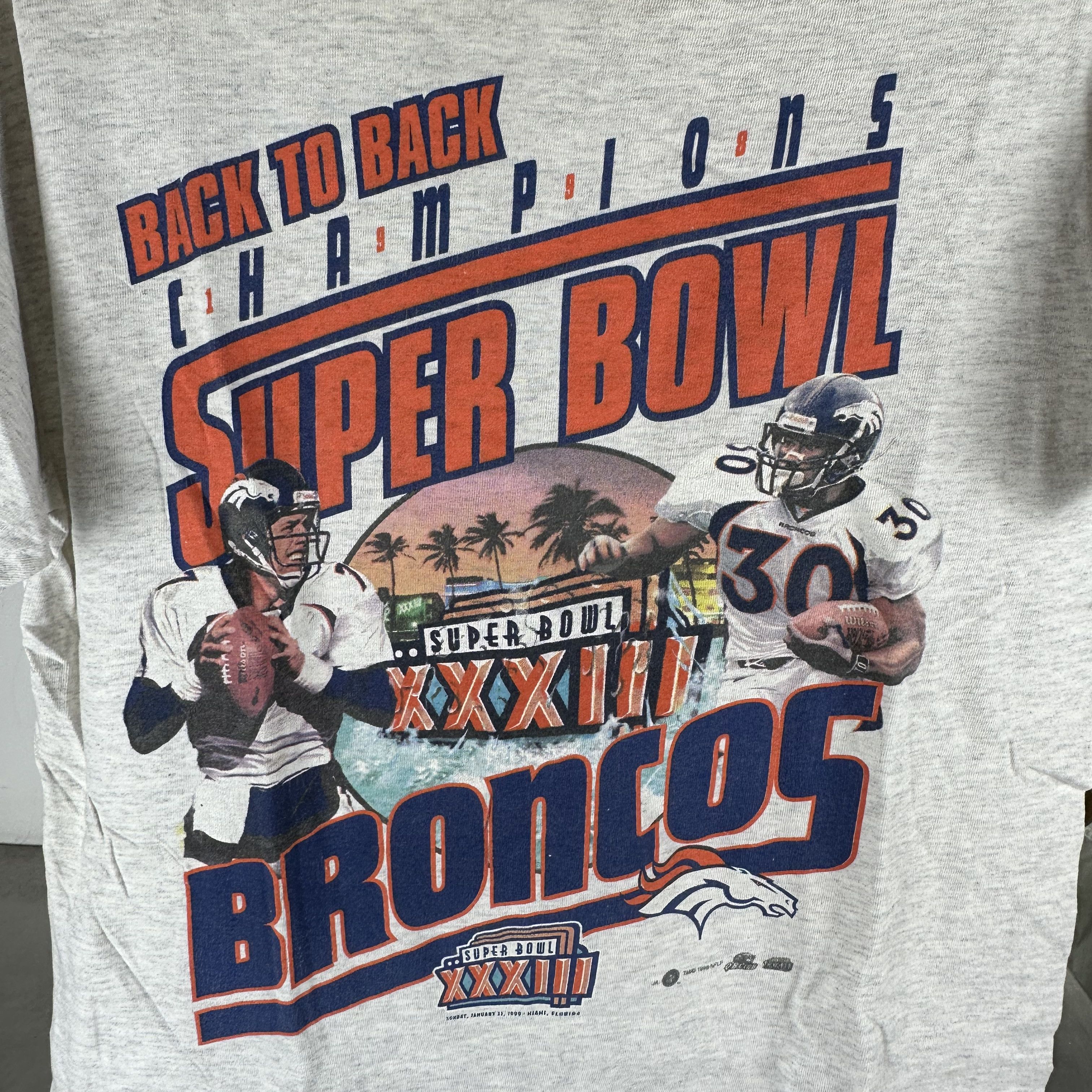 Vintage Vintage 1999 Denver Broncos Super Bowl Champions NFL T-Shirt Size US L / EU 52-54 / 3 - 2 Thumbnail