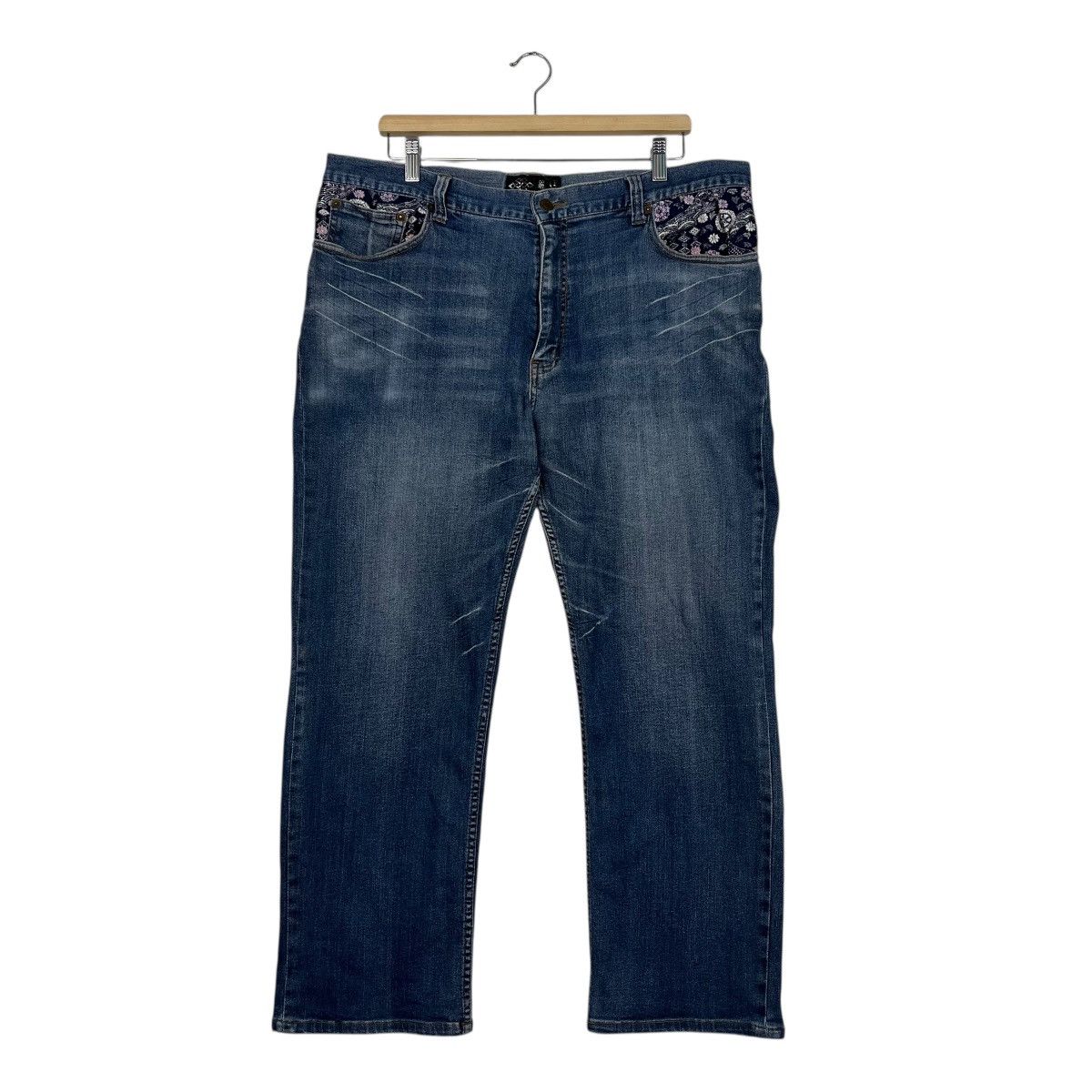 Japanese Brand Vintage Japanese Designer Embroidery Logo Denim Size US 38 / EU 54 - 2 Thumbnail