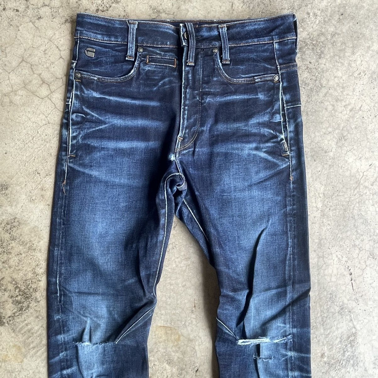 G-Star 🔥🇯🇵G Star Stoned Washed Ripped Distress Skinny Bikers Jeans Size US 30 / EU 46 - 2 Thumbnail