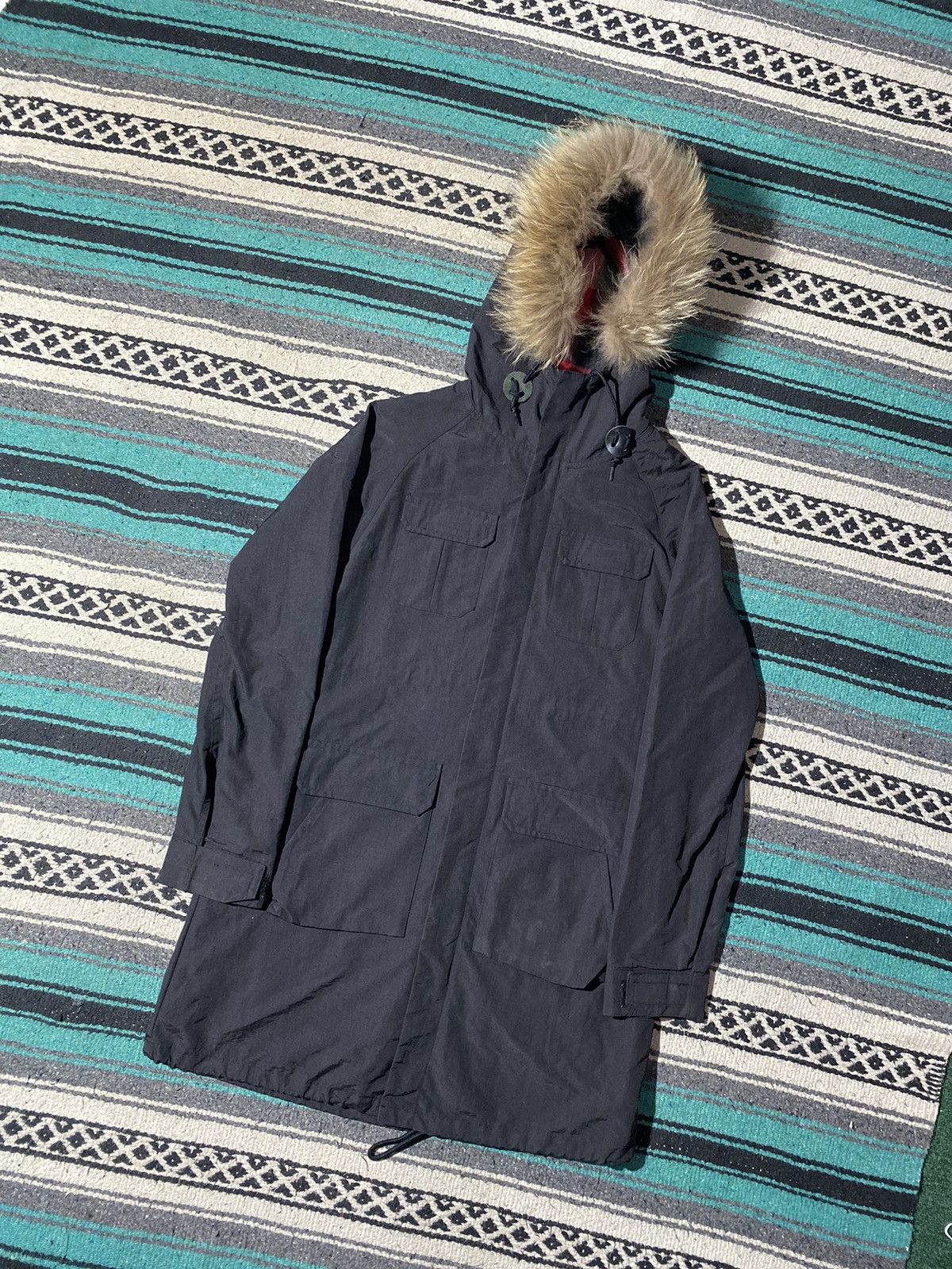 If Six Was Nine × Japanese Brand × Le Grande Bleu (L.G.B.) 2000s - Ships Fur Faux Parka Jacket Size US S / EU 44-46 / 1 - 2 Thumbnail