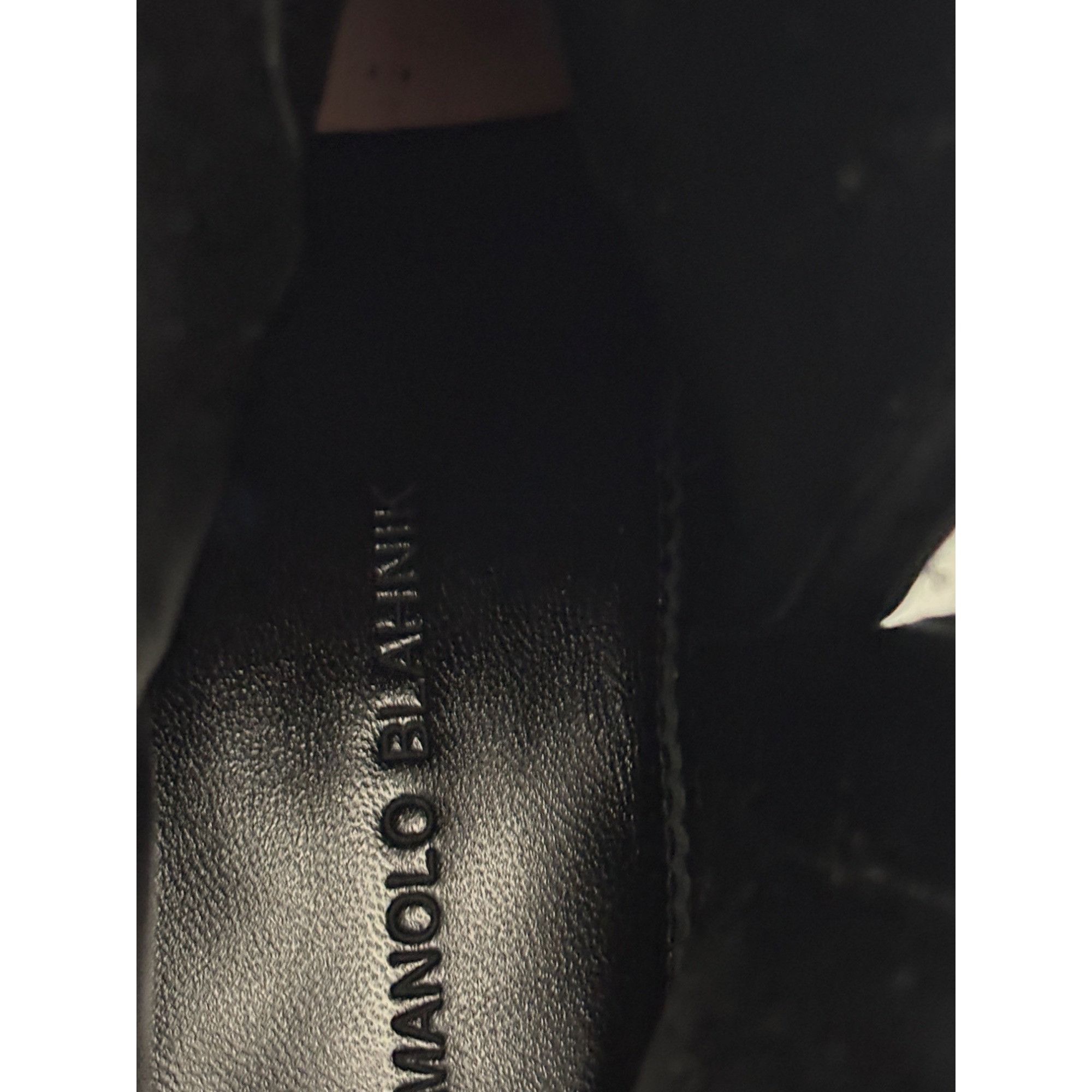 Manolo Blahnik Manolo Blahnik Black Leather Ankle Boots With Silver Chain E Size US 7.5 / IT 37.5 - 16 Thumbnail