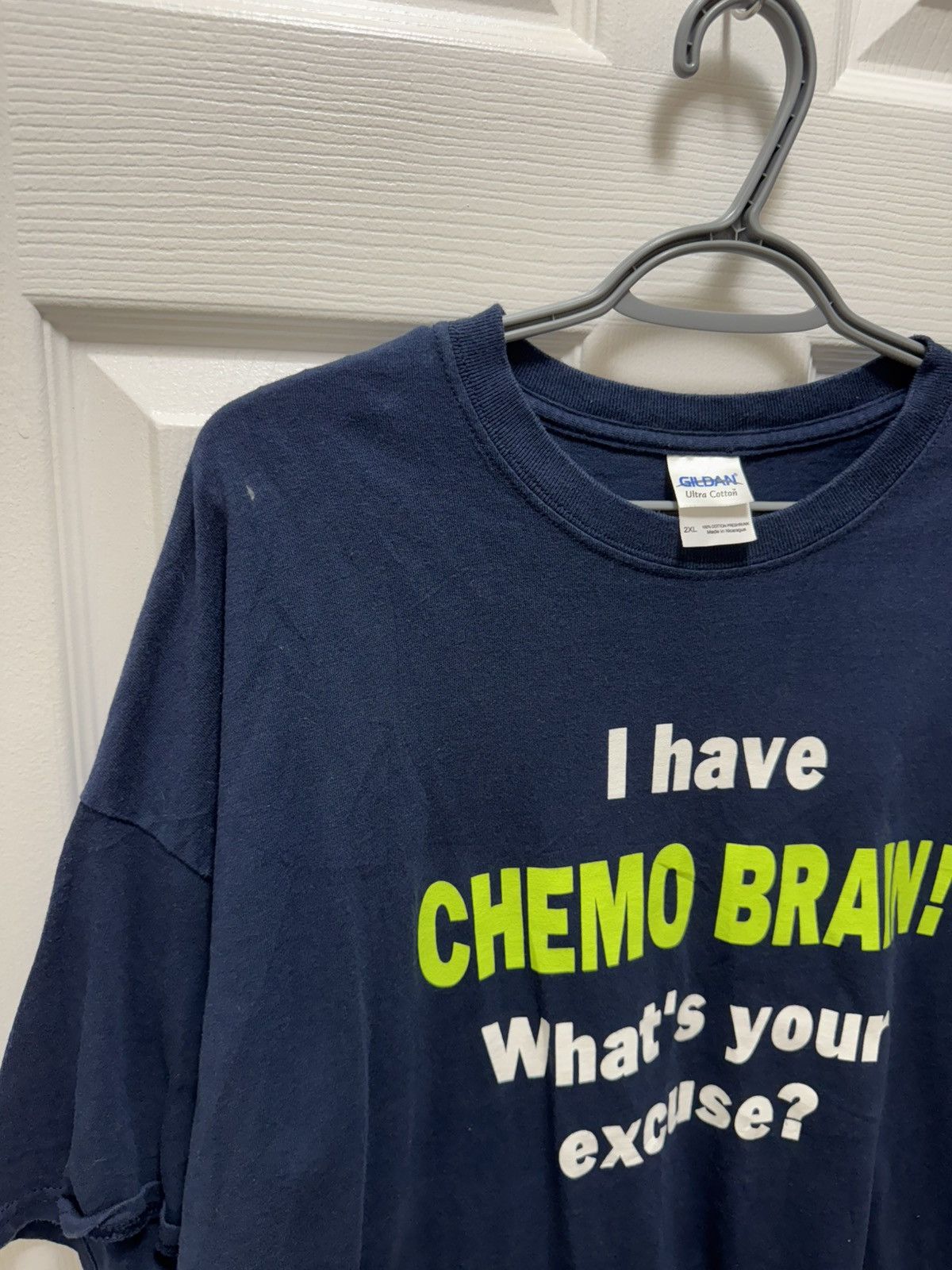 Gildan Gildan Chemo Brain Vintage Funny Humor Text Dark Shirt Navy Size US XXL / EU 58 / 5 - 2 Thumbnail