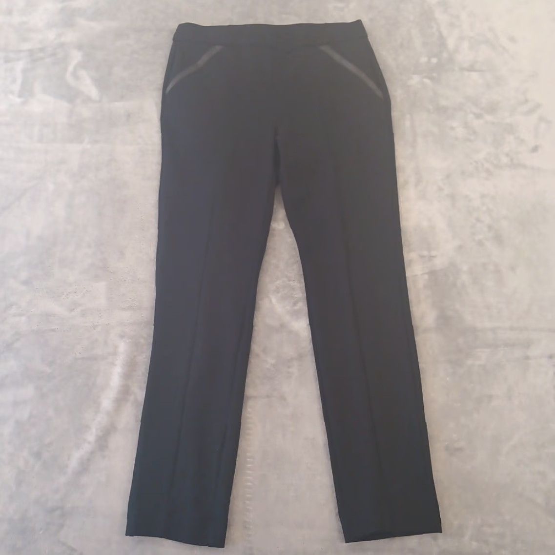 Vintage Rafaella Pants Womens Ankle Slim Straight Stretch Black Pull On 29x28 Mid Rise Size 6 Regular Women Size 28" / US 6 / IT 42 - 2 Thumbnail