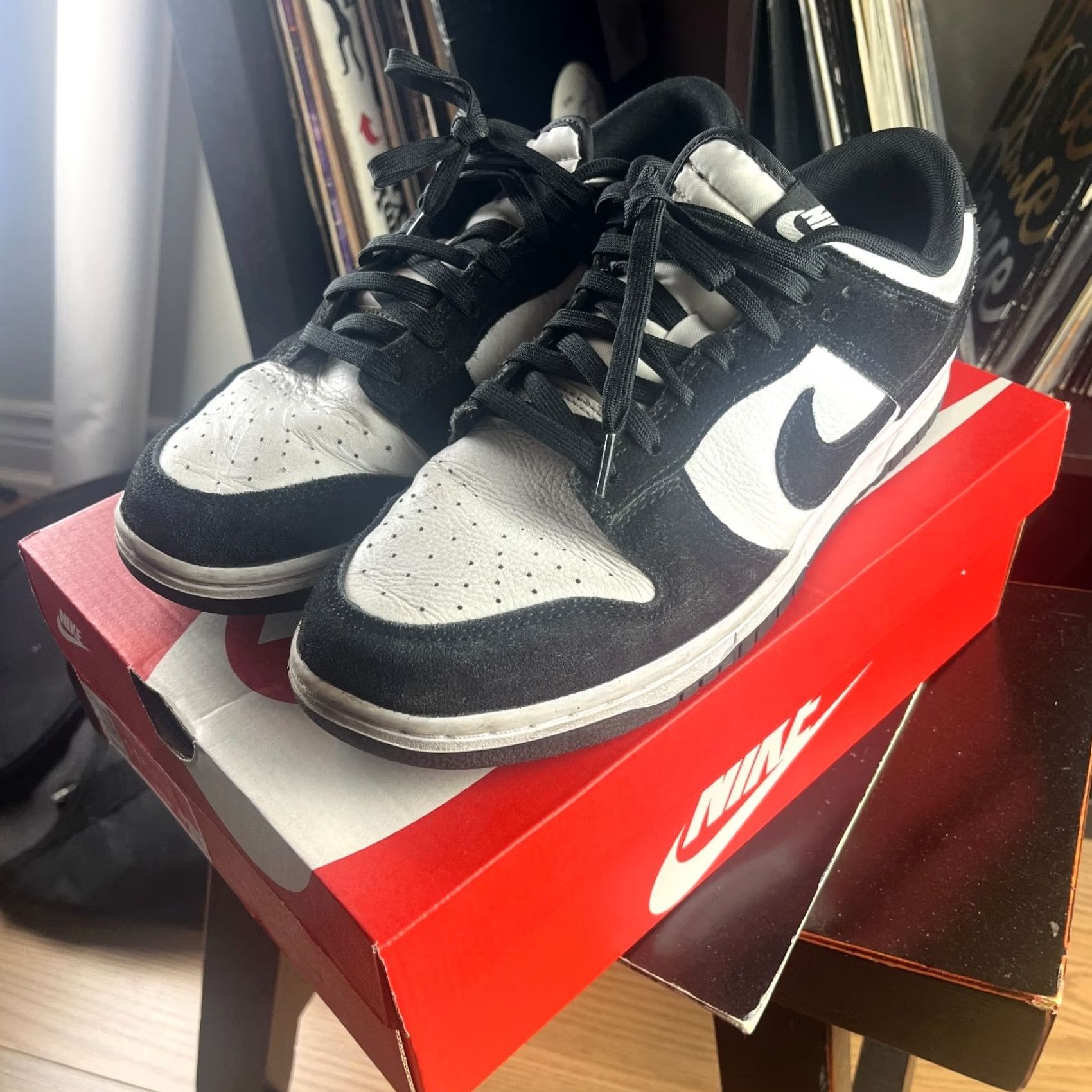Nike Nike Dunk Low Panda Black White Retro SE 11.5 Mens Sneakers 90s Panda Nature Casual Running Basketball Shoe Size US 12 / EU 45 - 2 Thumbnail