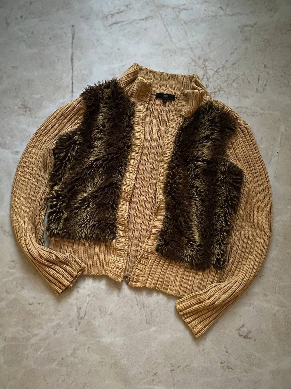 Japanese Brand × Vintage Vintage Avant Garde Zip Up Knit Sweater Fur Mohair Japanese Size US S / EU 44-46 / 1 - 4 Thumbnail