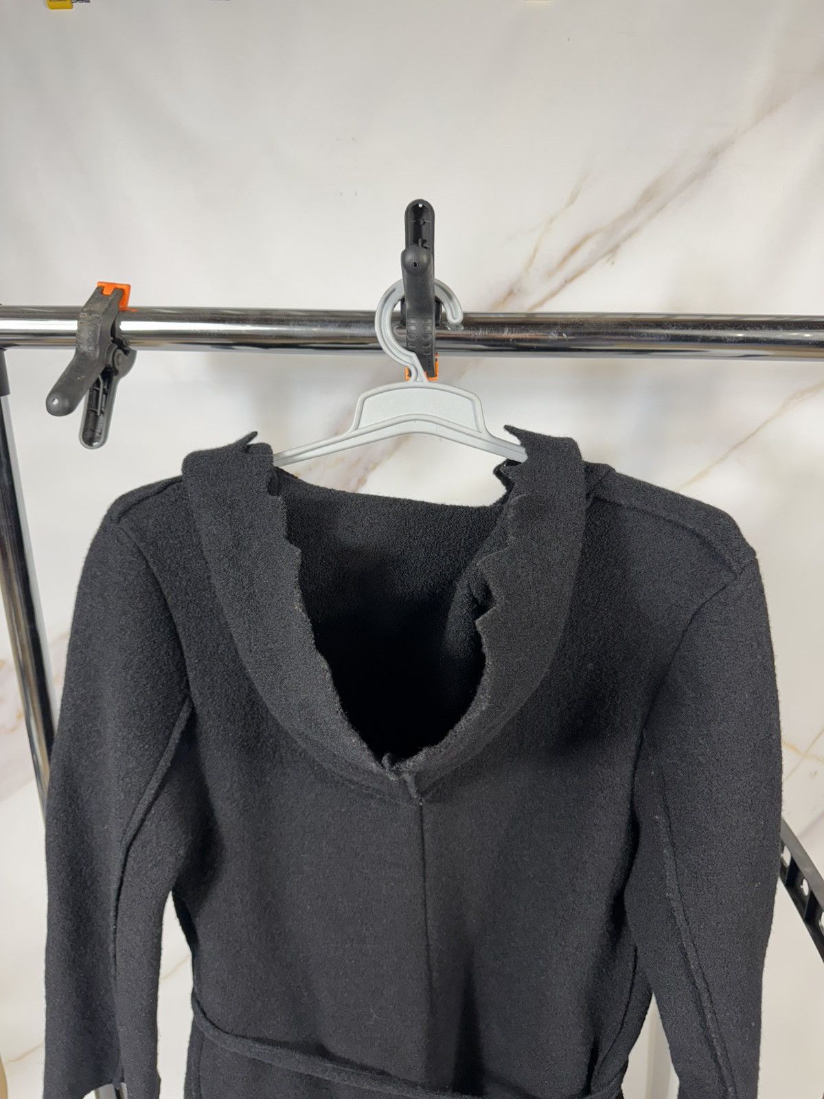 Cop Copine Cop.Copine Belted Hooded Cardigan Coat Wool Zigzag Trim Size M / US 6-8 / IT 42-44 - 6 Thumbnail