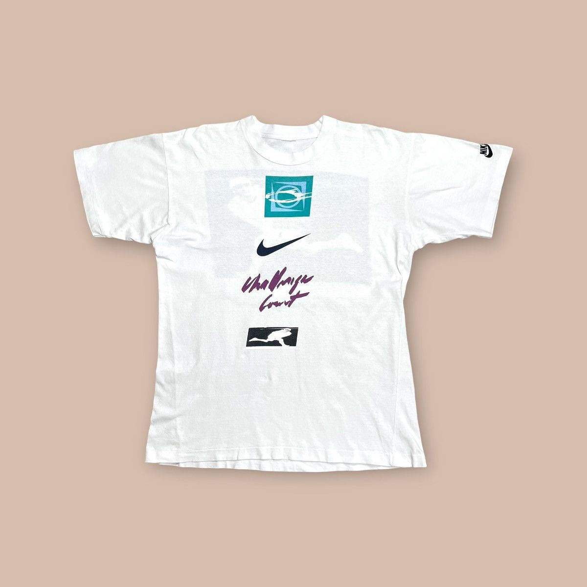 Nike Vintage 90's Nike Challenge Court Tee Size US L / EU 52-54 / 3 - 2 Thumbnail