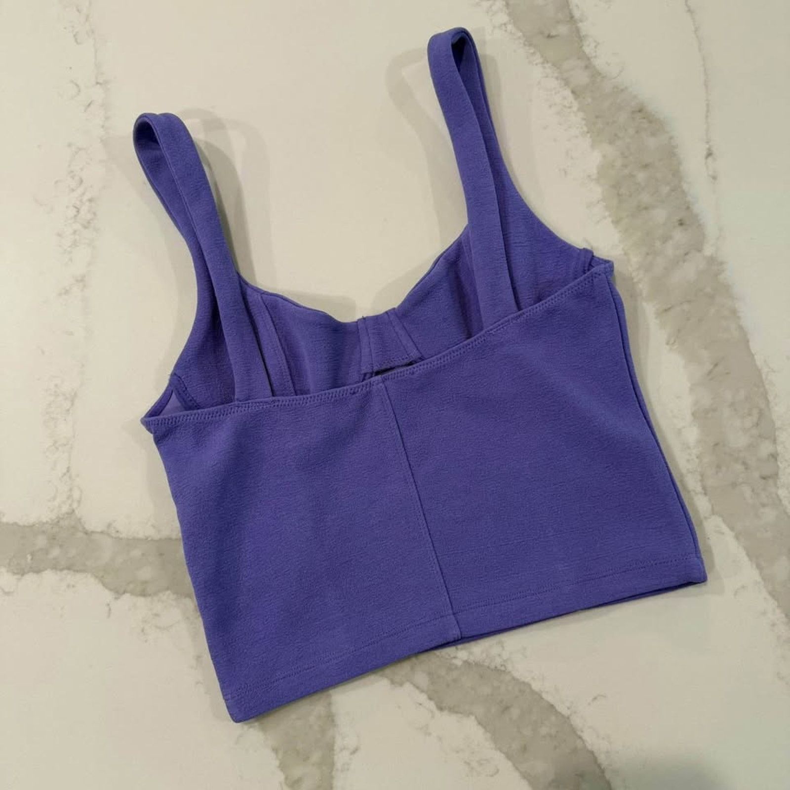 Zara Zara Textured Bustier Corset CropTop Womens Small Purple Size S / US 4 / IT 40 - 4 Thumbnail