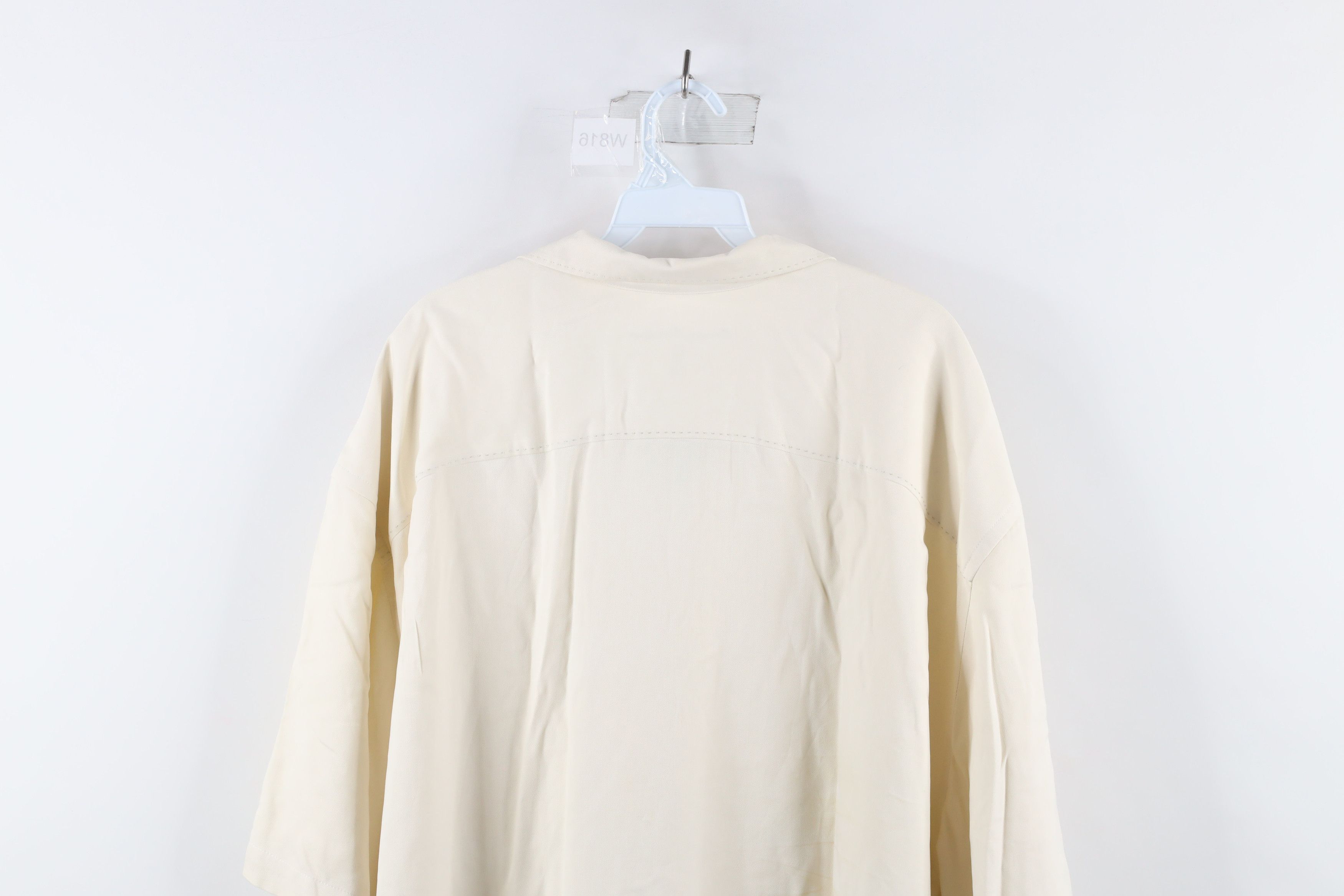 Tommy Bahama Tommy Bahama Short Sleeve Loop Collar Button Shirt Cream Size US XXL / EU 58 / 5 - 11 Thumbnail