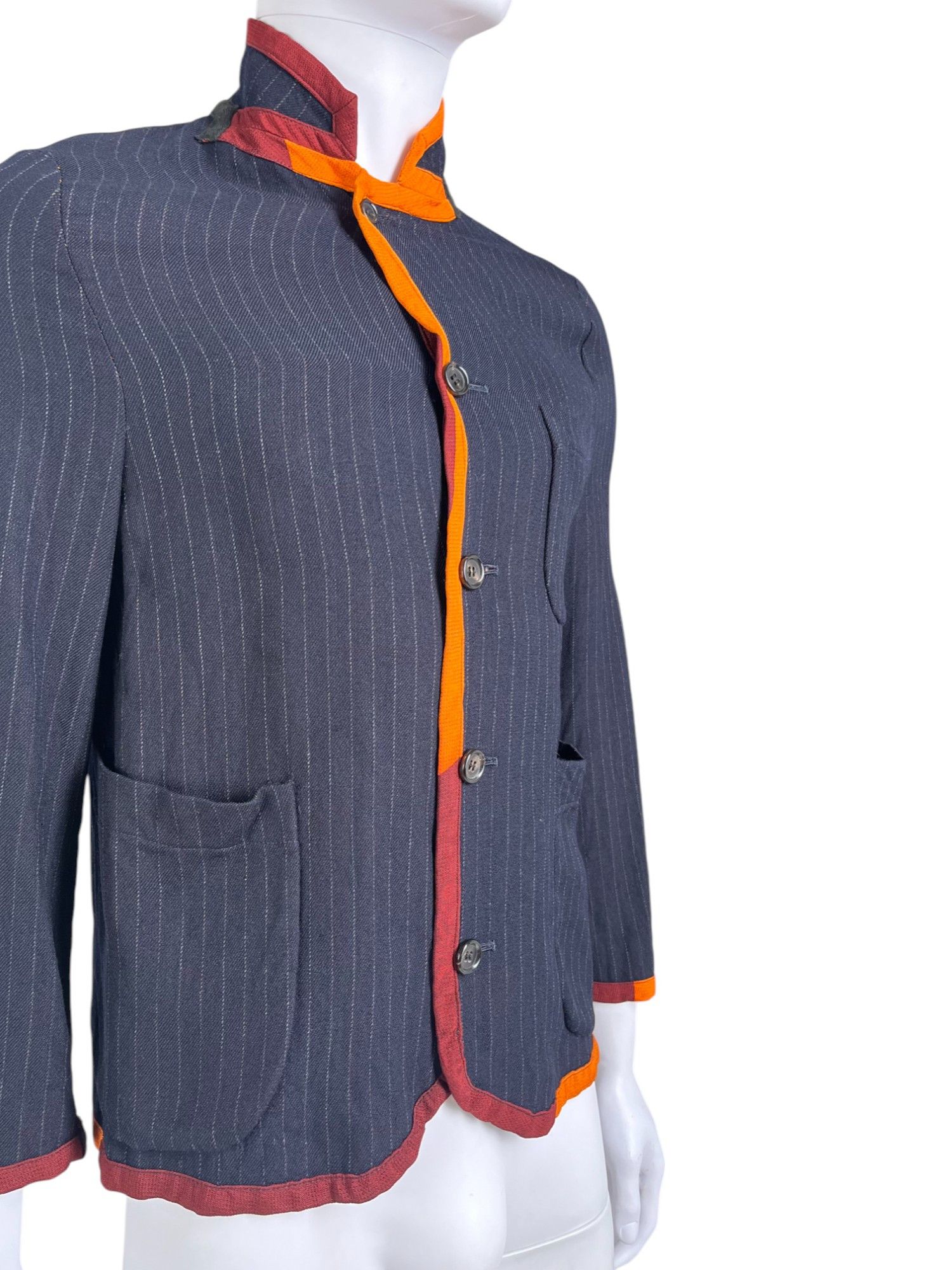 Comme des Garcons Homme Plus S/S 2001 Multicolor Striped Wool Blue Blazer Size US S / EU 44-46 / 1 - 7 Thumbnail