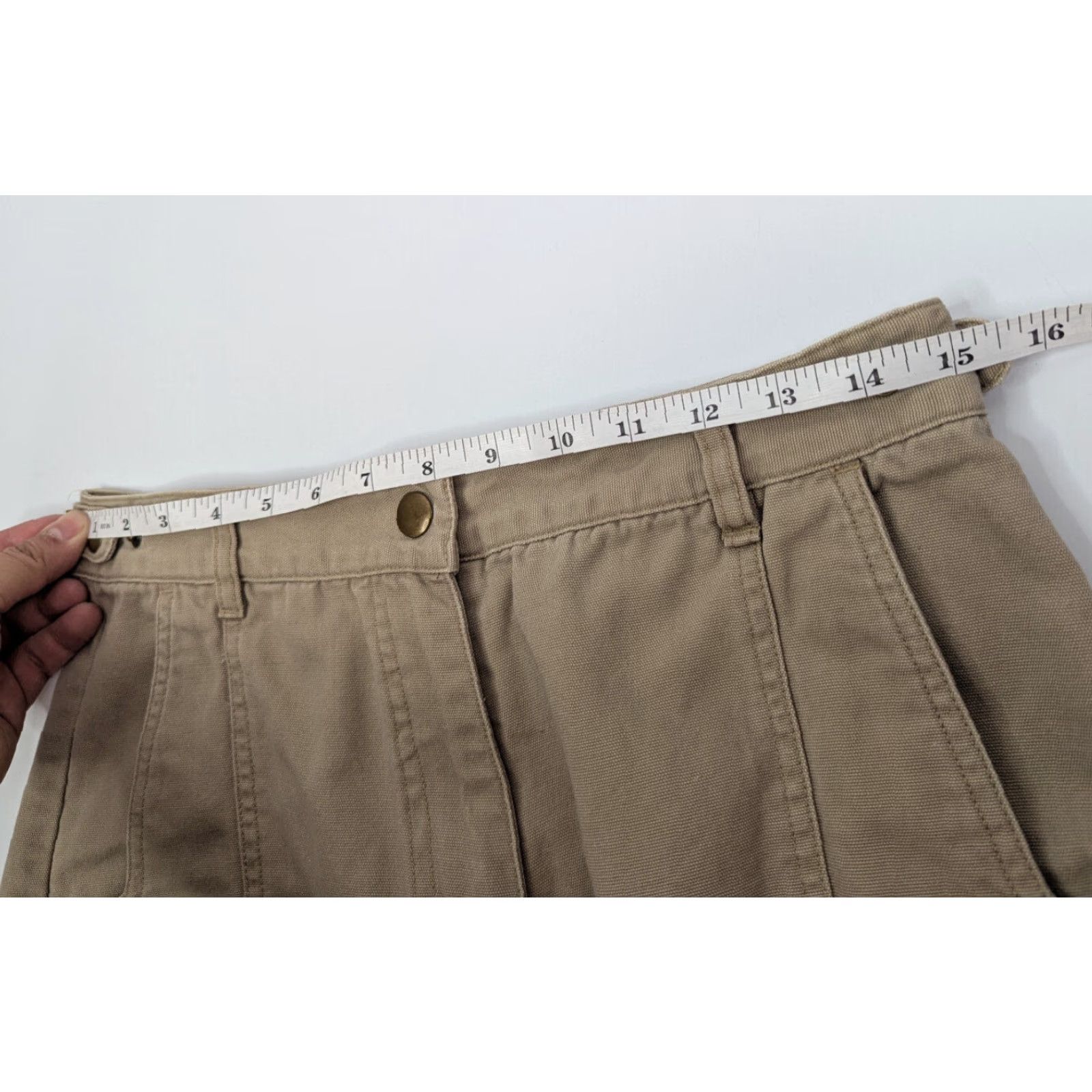 Vintage VINTAGE Woolrich Shorts Women’s Size 10 Cotton Khaki Stone Hiking Outdoor Pocket Cargo 90s Womens Size 32" / US 10 / IT 46 - 6 Thumbnail
