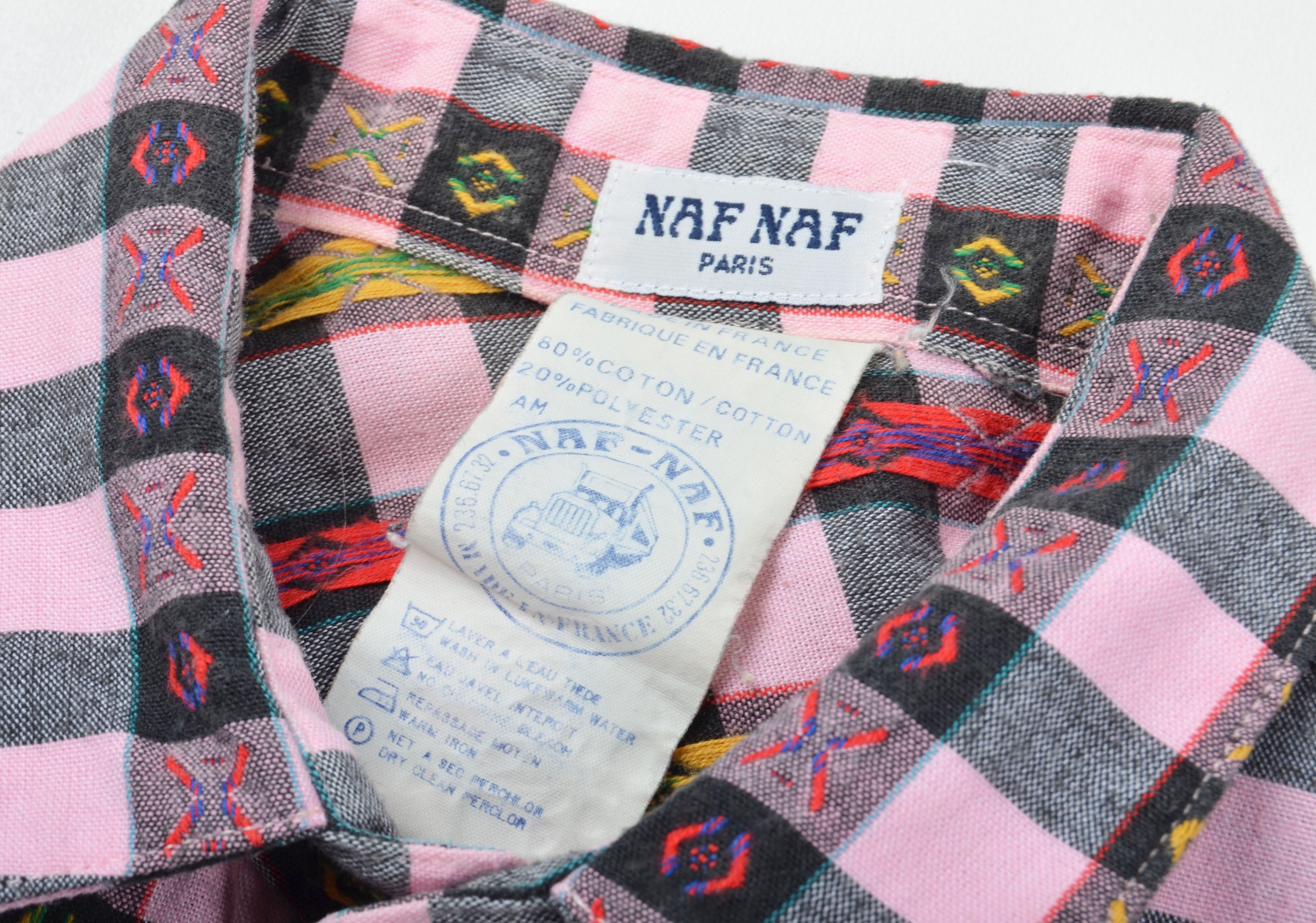Vintage Vintage Naf Naf Paris 90's Checkered Long Sleeve Shirt Size US L / EU 52-54 / 3 - 5 Thumbnail