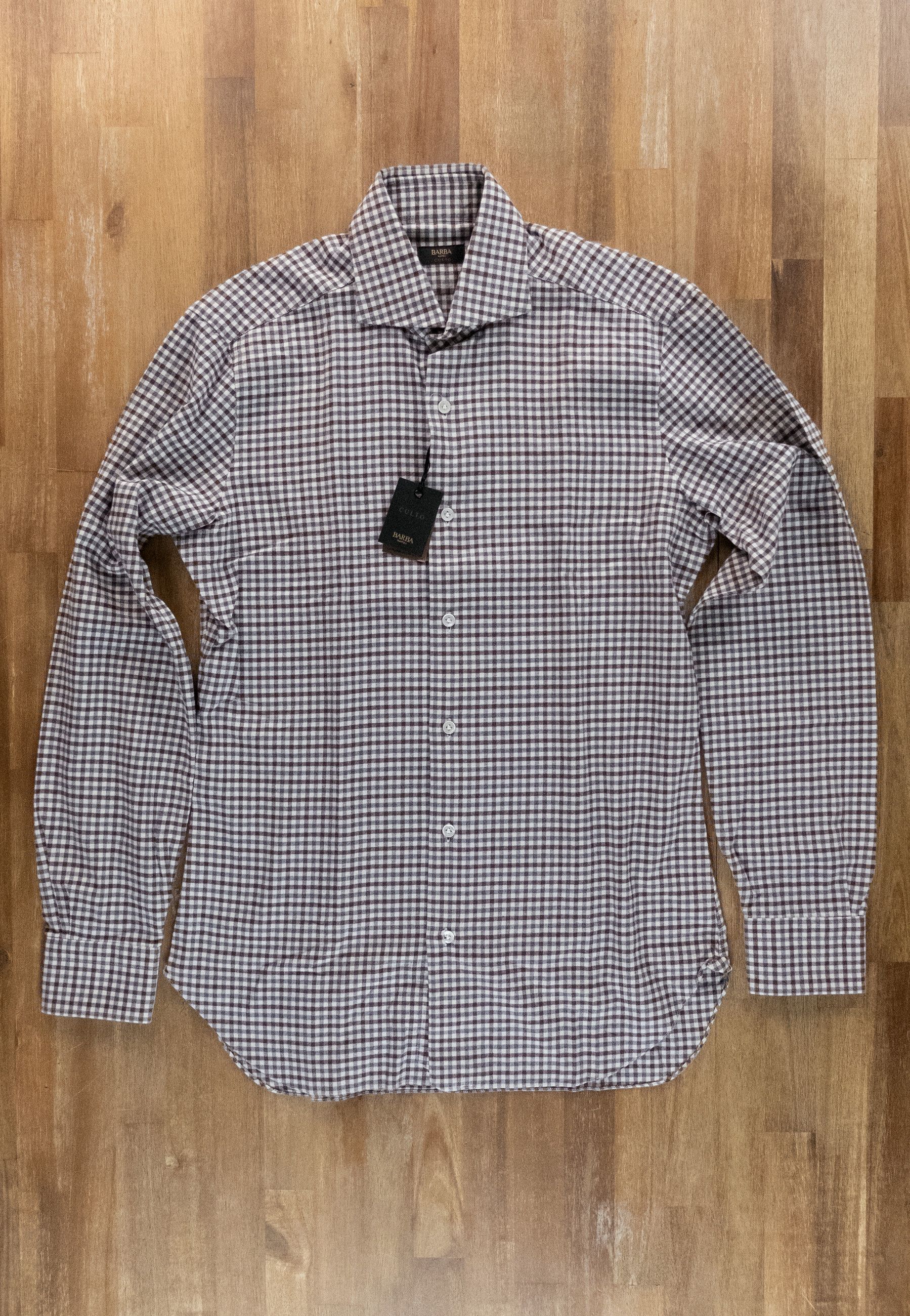 Barba Napoli BARBA Napoli Dandy Life gray check flannel cotton shirt 39 Size US M / EU 48-50 / 2 - 1 Thumbnail