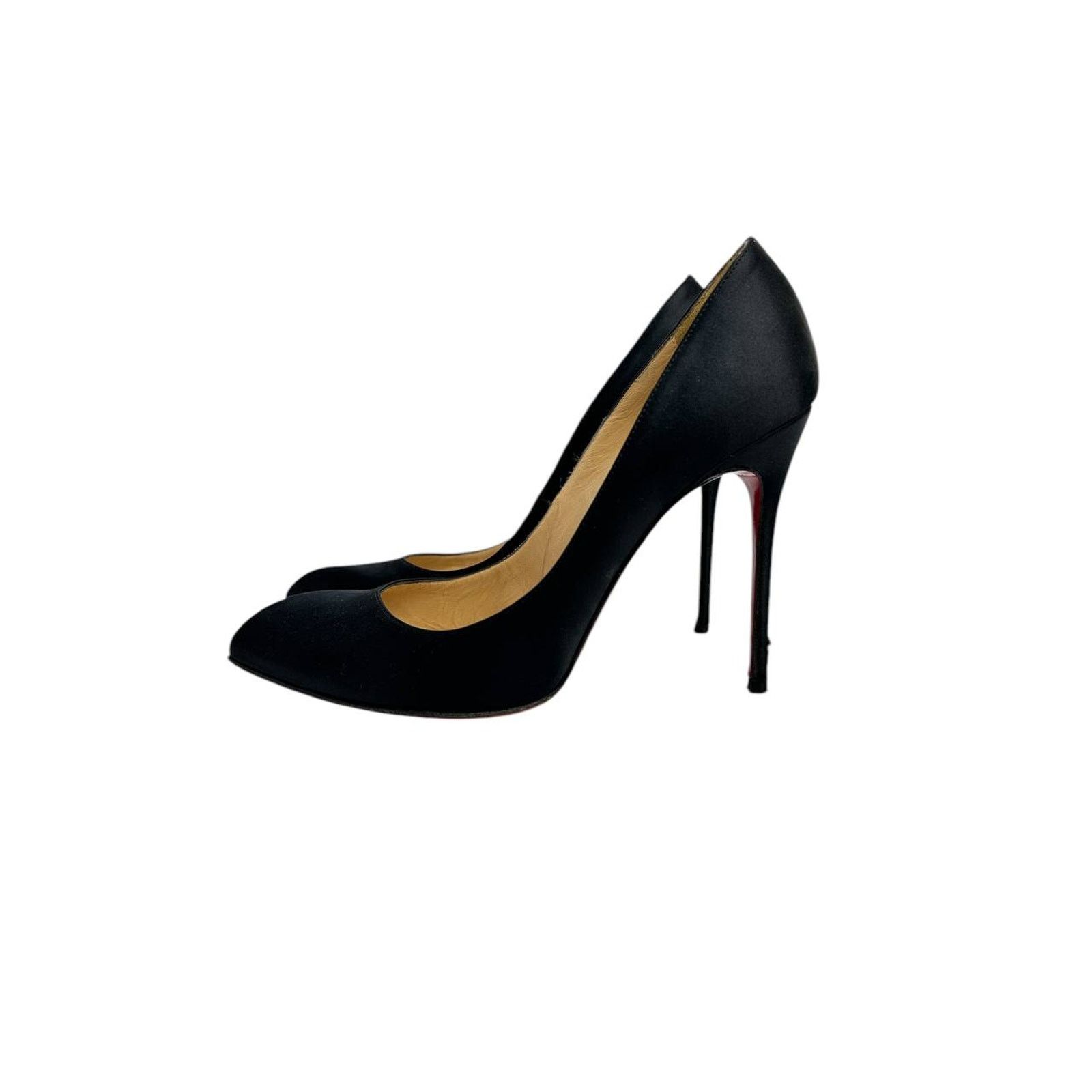 Christian Louboutin Christian Louboutin Black Satin Stiletto Pumps Heels Sz.38 Size US 7 / IT 37 - 1 Thumbnail