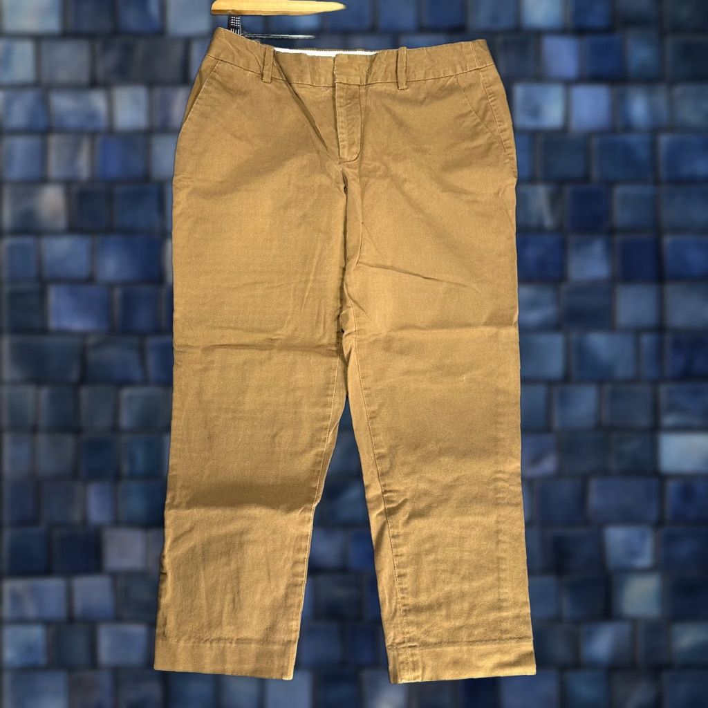 Eddie Bauer Eddie Bauer Pants Womens 6 Brown Cotton Stretch Ankle Flat Front Pockets Slim Tapered Inseam 24.5" Casual Classic Modern Mens Womens Girls Size 28" / US 6 / IT 42 - 1 Thumbnail
