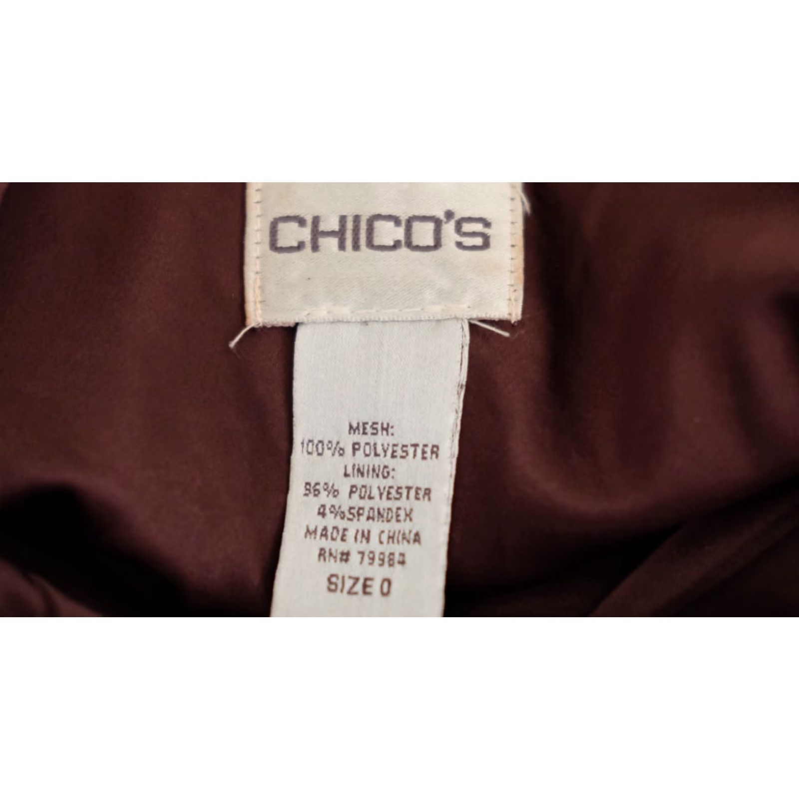 Vintage Chico's Tank Top Sequins Lined Sleeveless Dark Wine Women's 0 #H96-33 Size XS / US 0-2 / IT 36-38 - 7 Thumbnail
