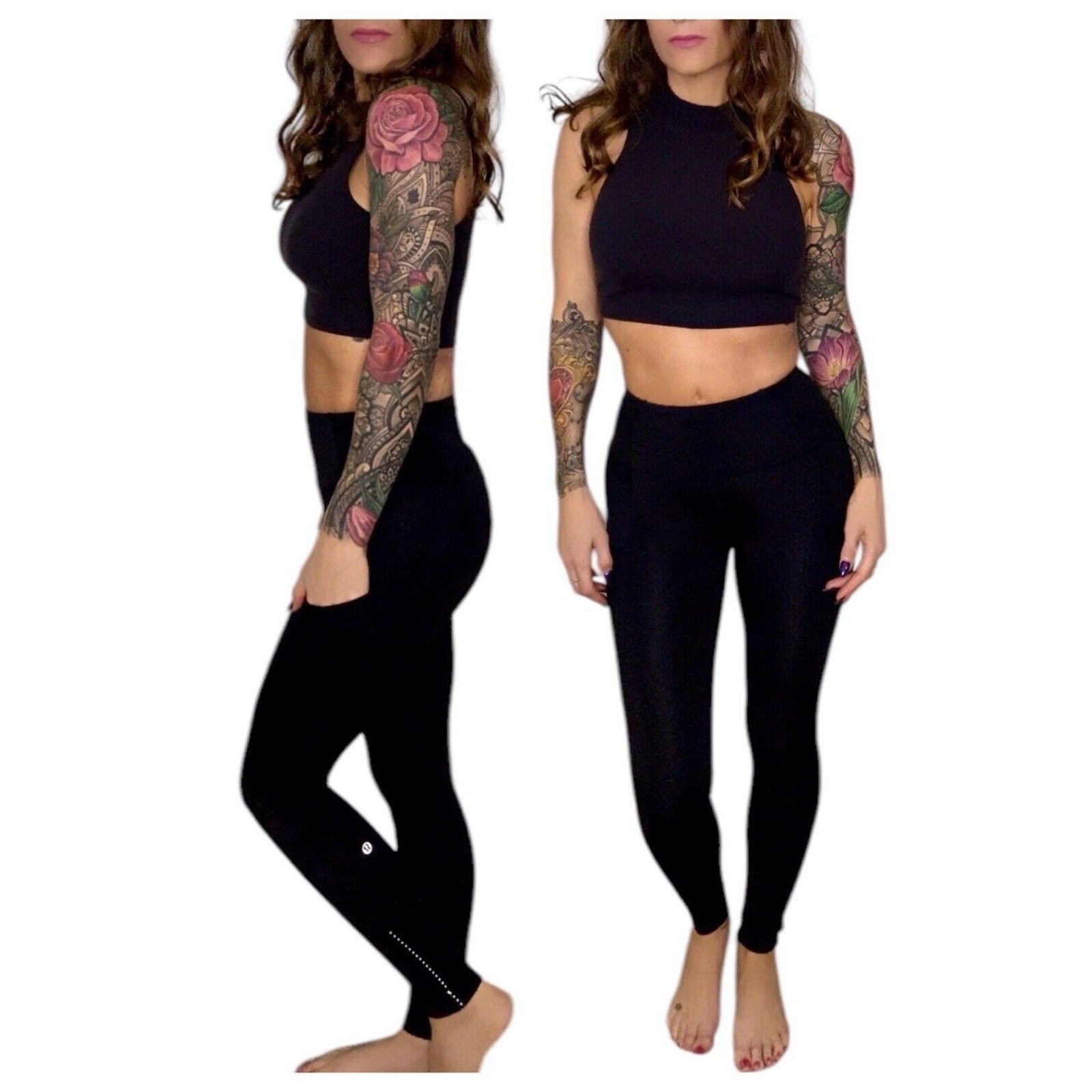Lululemon LULULEMON Black Reflective Yoga Leggings POCKETS Size XS 2 Size 26" / US 2 / IT 38 - 1 Thumbnail