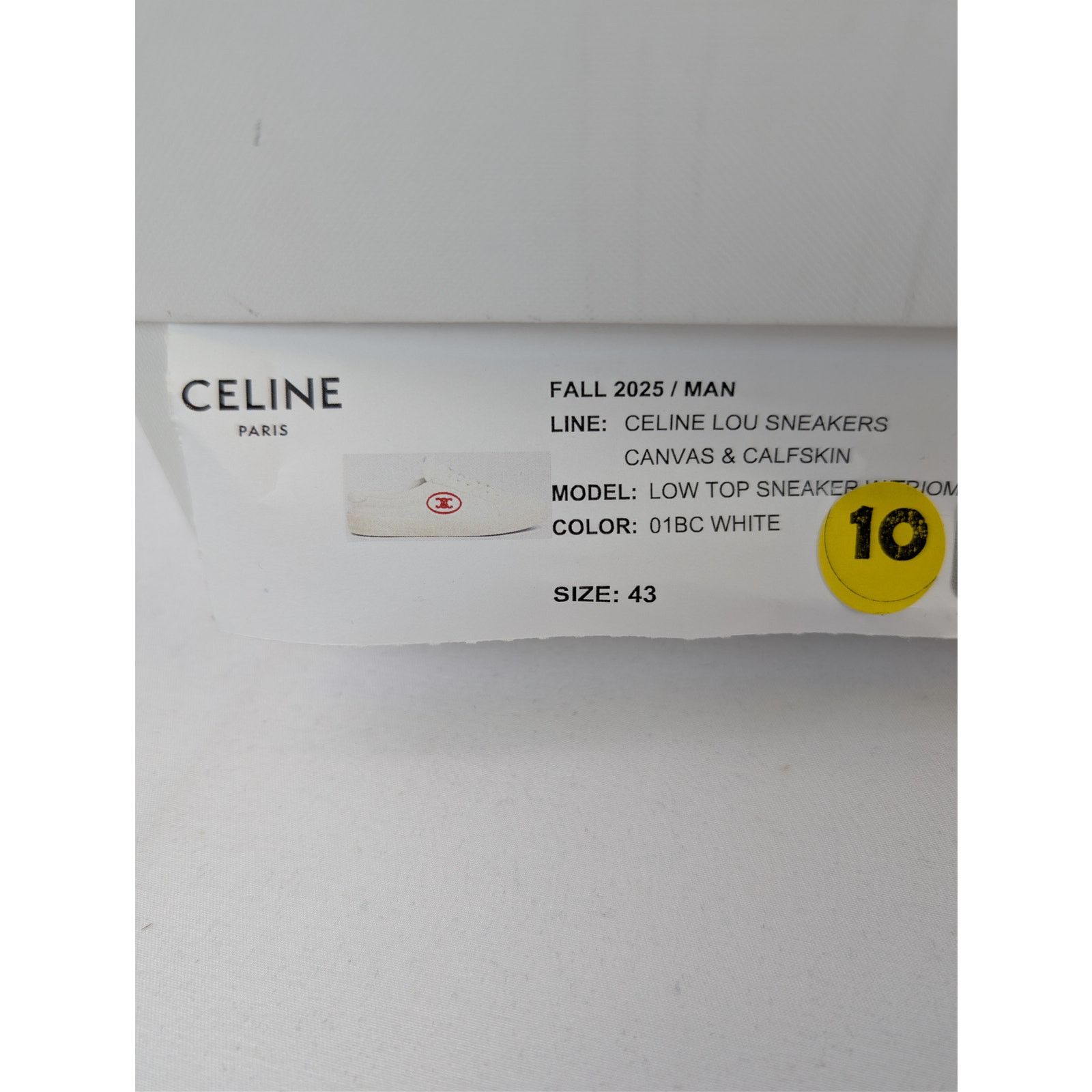 Celine o1rshd1 Canvas & Calfskin Low top Sneakers in White Size US 10 / EU 43 - 23 Thumbnail