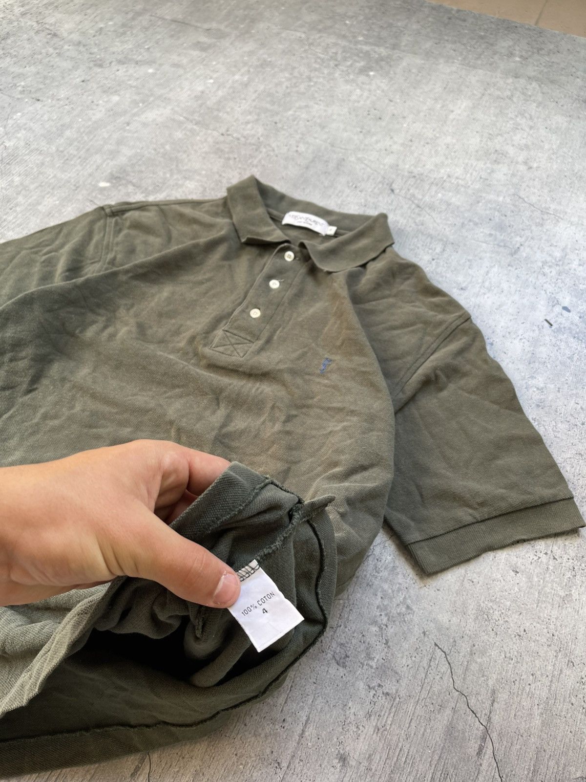 Vintage Vintage Yves Saint Laurent YSL Polo T-Shirt Sun Faded Size US L / EU 52-54 / 3 - 4 Thumbnail