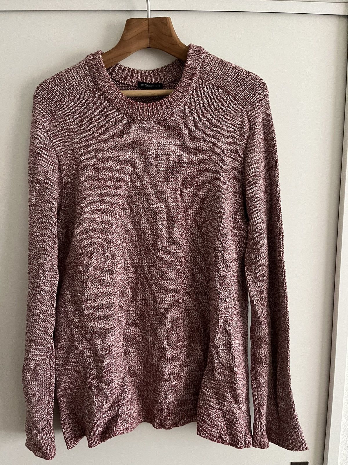 image of Ann Demeulemeester Cotton Knit Sweater in Red, Men's (Size Small)