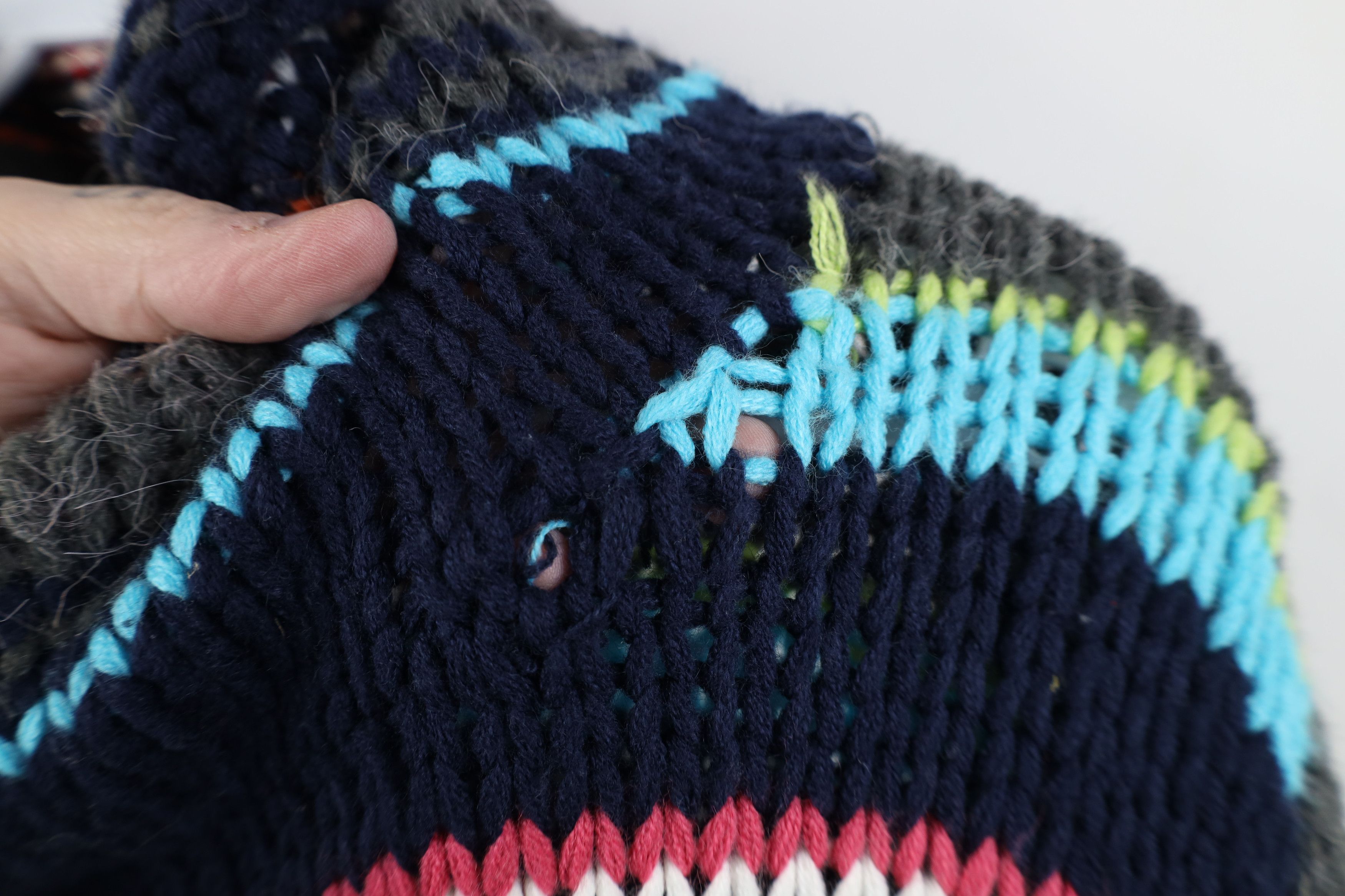 Vintage Vintage 90s Y2K Babydoll Rainbow Striped Turtleneck Sweater Size XL / US 12-14 / IT 48-50 - 4 Thumbnail