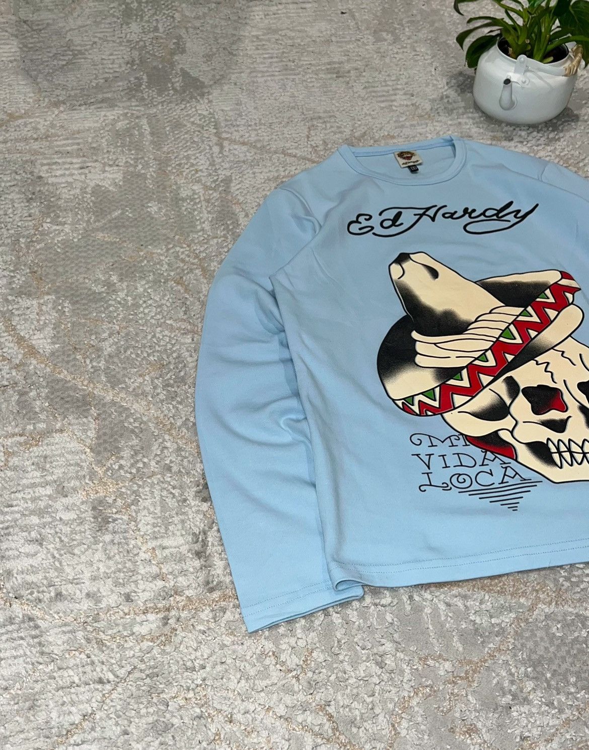 Ed Hardy × Vintage ED HARDY VINTAGE LIGHT SWEATSHIRT CREWNECK AFFLICTION STYLE Size US M / EU 48-50 / 2 - 4 Thumbnail