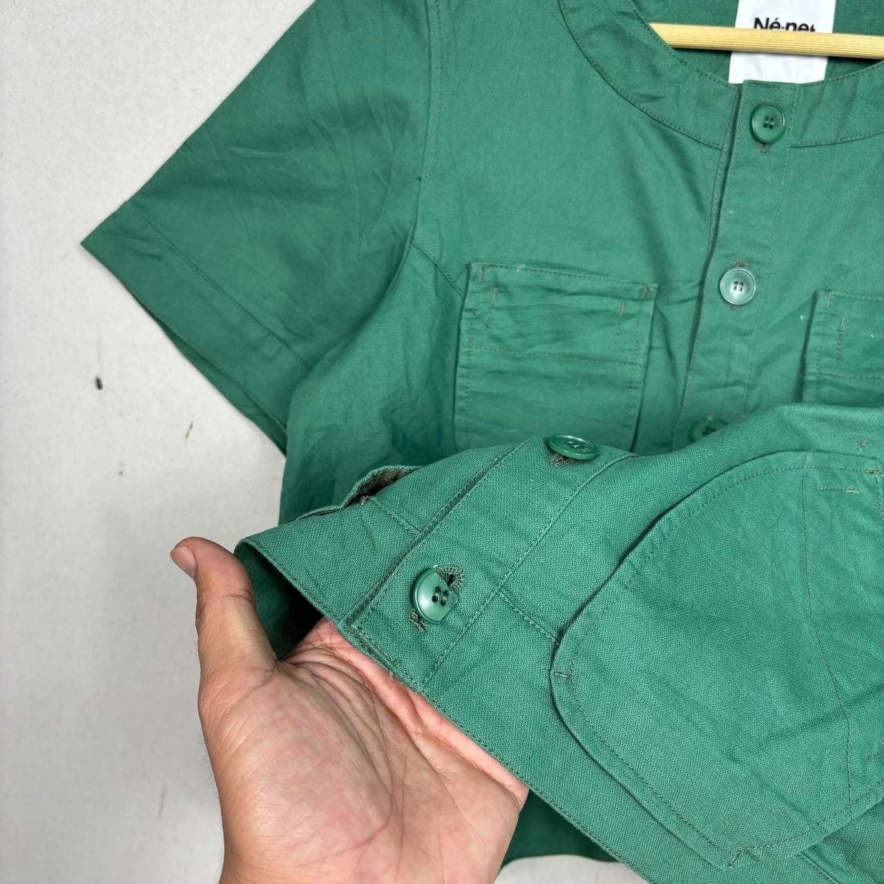 Ne-Net Né-net Issey Miyake Green Short Sleeve Work Jacket Size 2 M Size M / US 6-8 / IT 42-44 - 7 Thumbnail