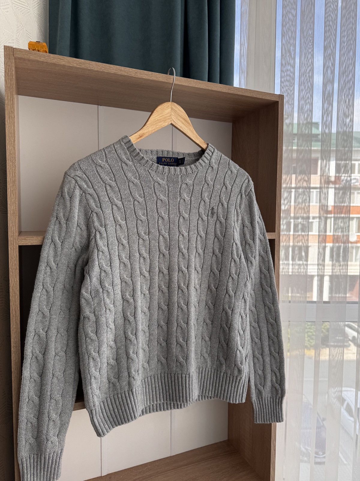Polo Ralph Lauren × Vintage Vintage Polo Ralph Lauren Grey Old Money Cable Knit Sweater Size S / US 4 / IT 40 - 4 Thumbnail