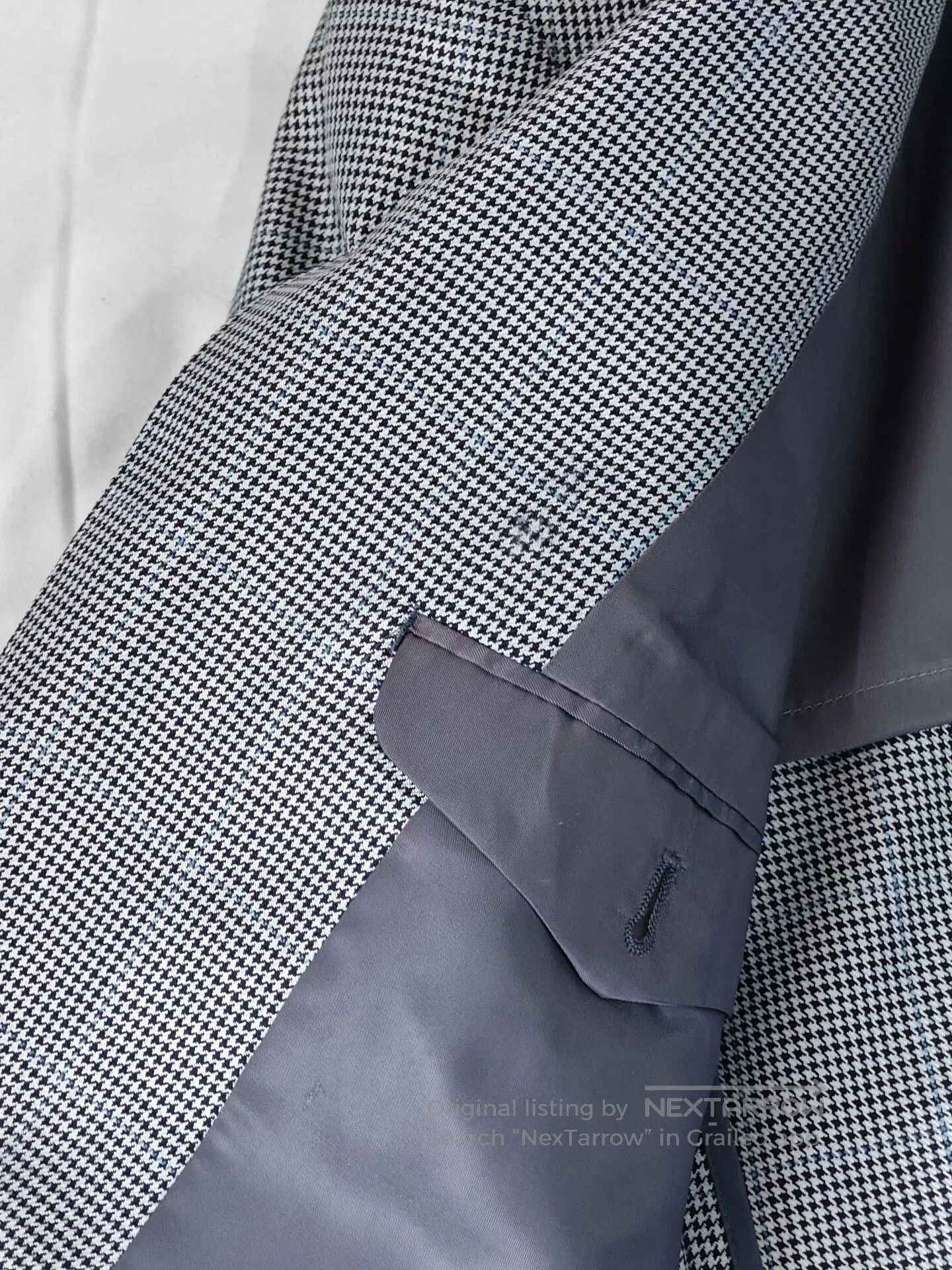 Japanese Brand Italian Blue Check Wool Silk Blazer. Size US M / EU 48-50 / 2 - 8 Thumbnail